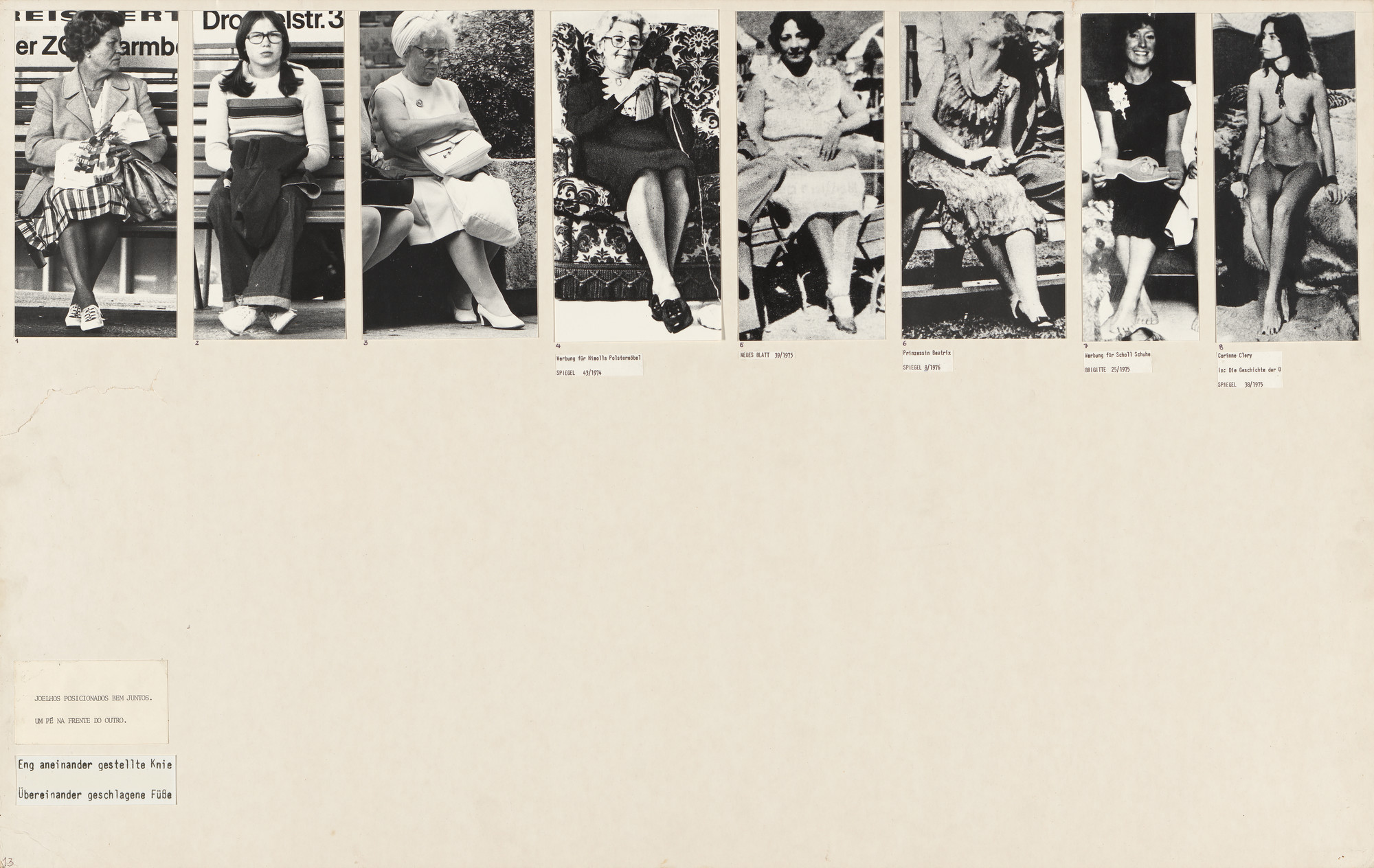 Marianne Wex. Panel from Let's Take Back Our Space: 'Female' and 'Male' Body Language as a Result of Patriarchal Structures