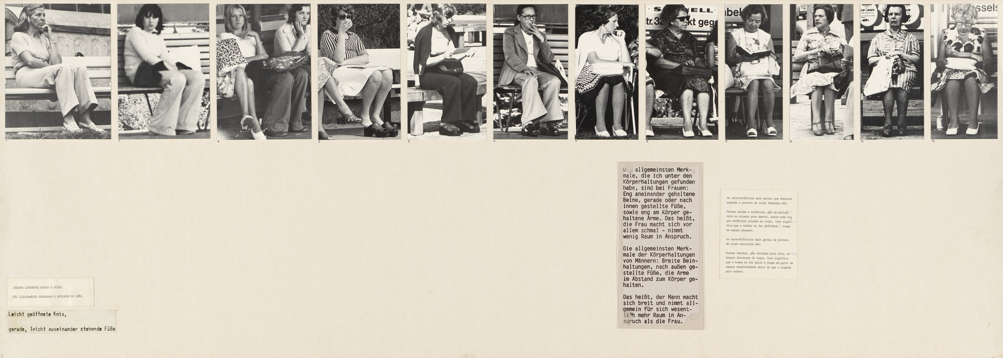 Marianne Wex. Panel from Let's Take Back Our Space: 'Female' and 'Male' Body Language as a Result of Patriarchal Structures