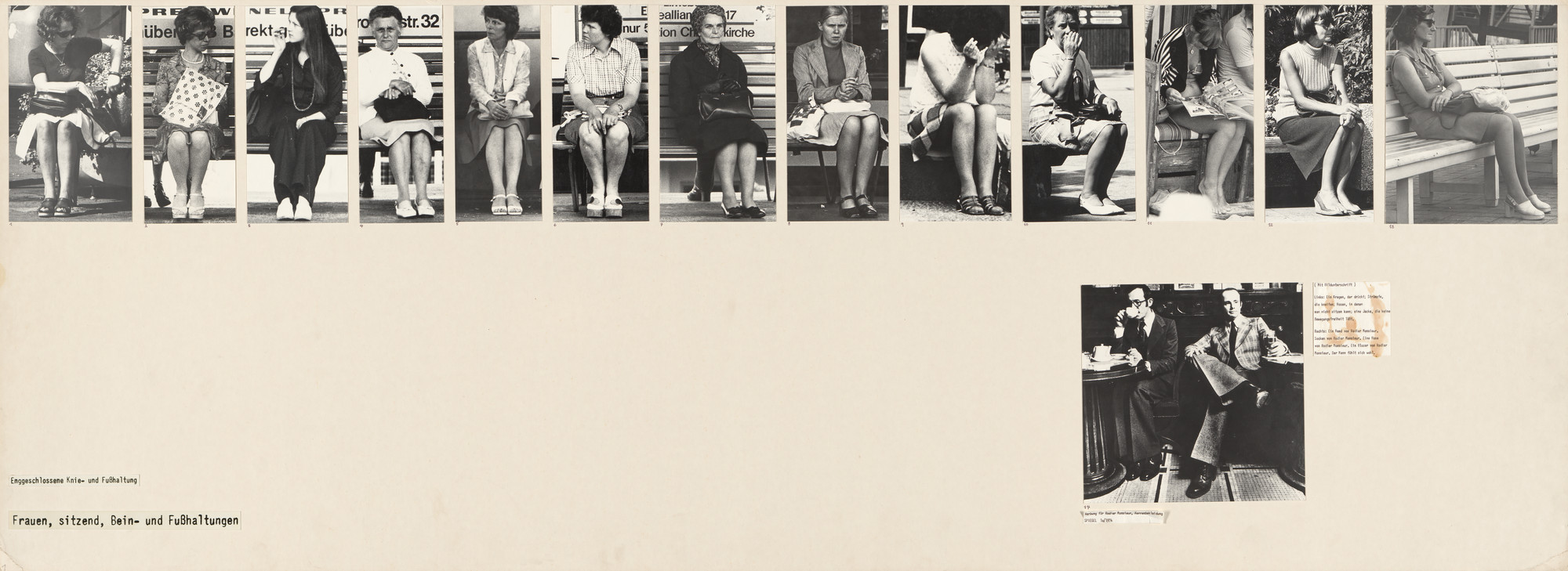 Marianne Wex. Panel from Let's Take Back Our Space: 'Female' and 'Male' Body Language as a Result of Patriarchal Structures