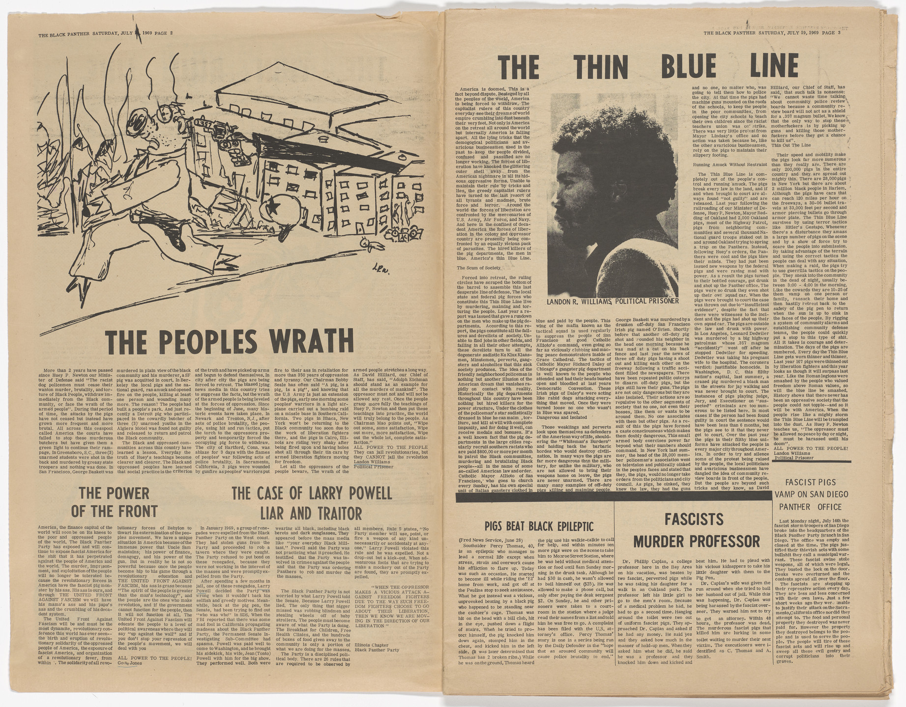 Emory Douglas. The Black Panther Newspaper, vol. 3, no. 13 (Avaricious Businessman). 1969