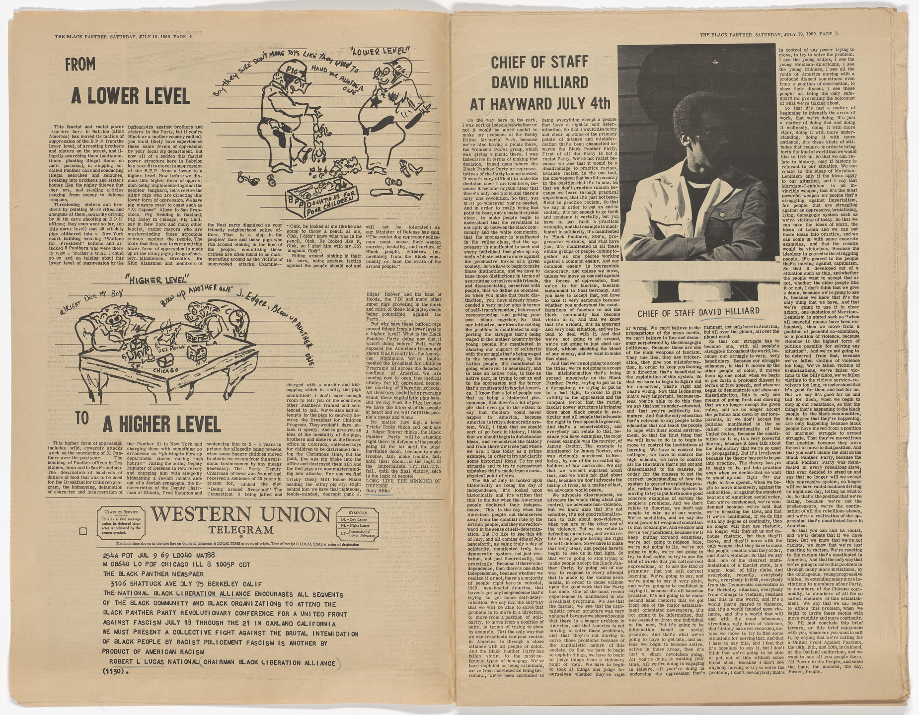 Emory Douglas. The Black Panther Newspaper, vol. 3, no. 13 (Avaricious Businessman). 1969