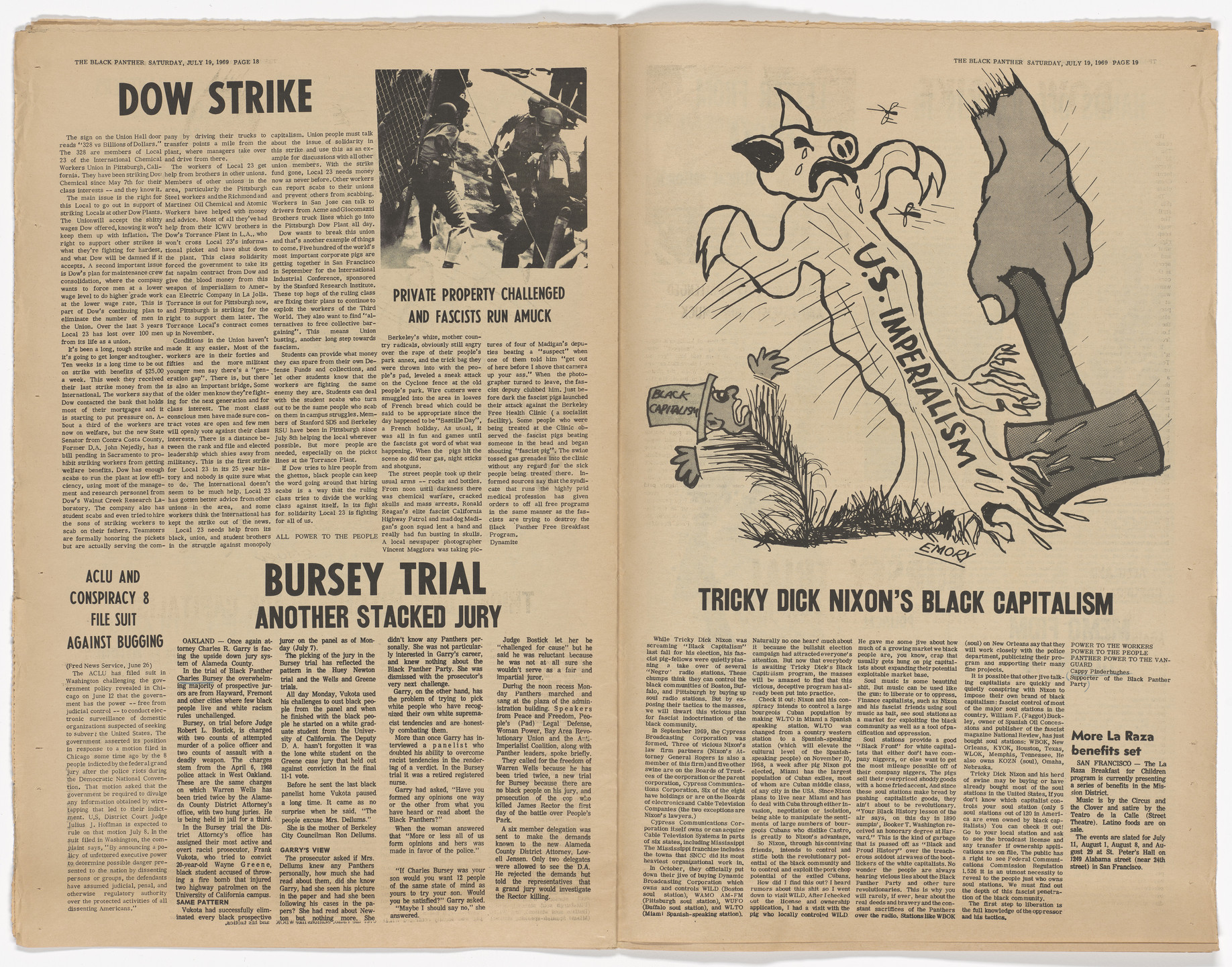 Emory Douglas. The Black Panther Newspaper, vol. 3, no. 13 (Avaricious Businessman). 1969