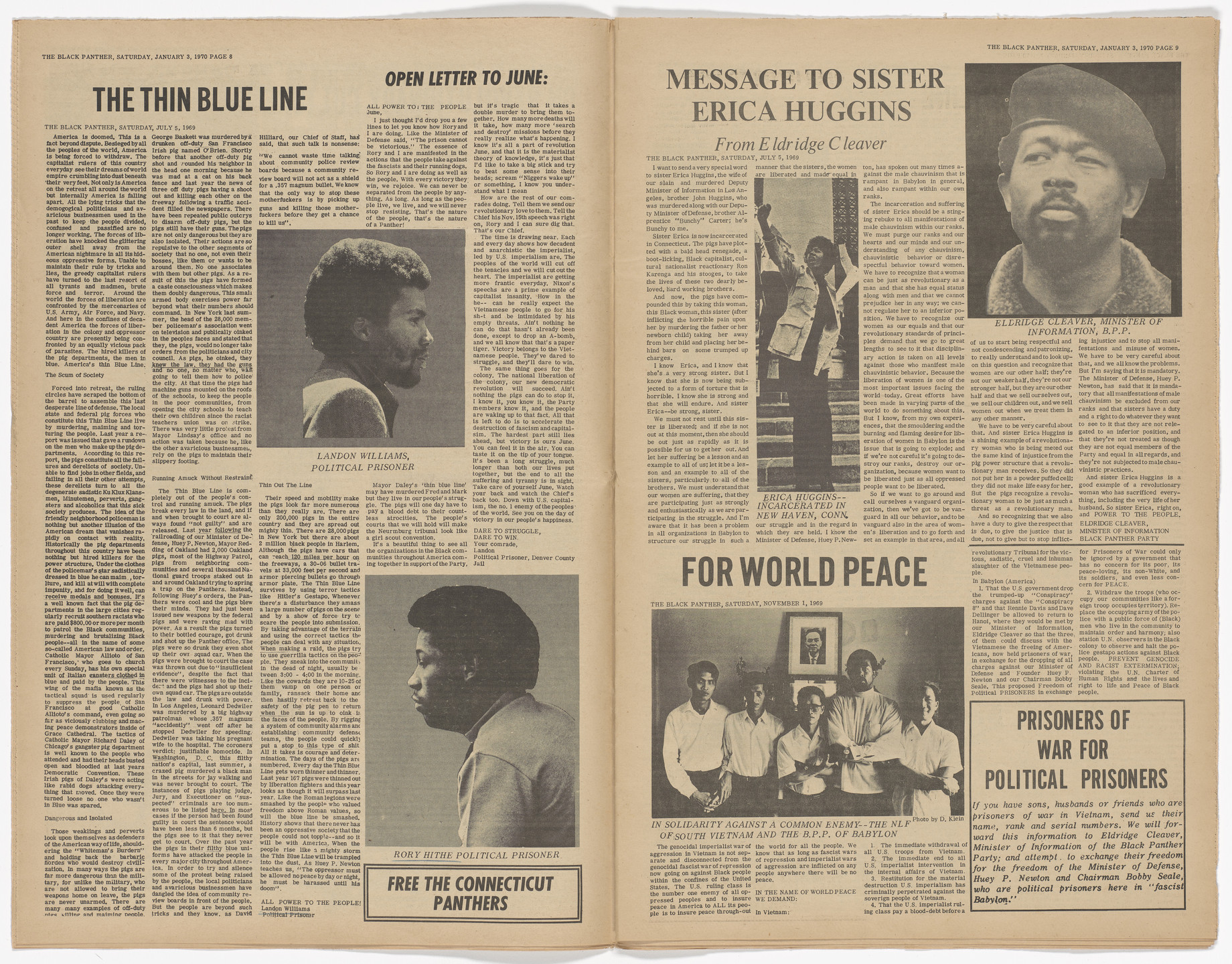 Emory Douglas. The Black Panther Newspaper, vol. 4, no. 5 (Selected works of the black panther party). 1970