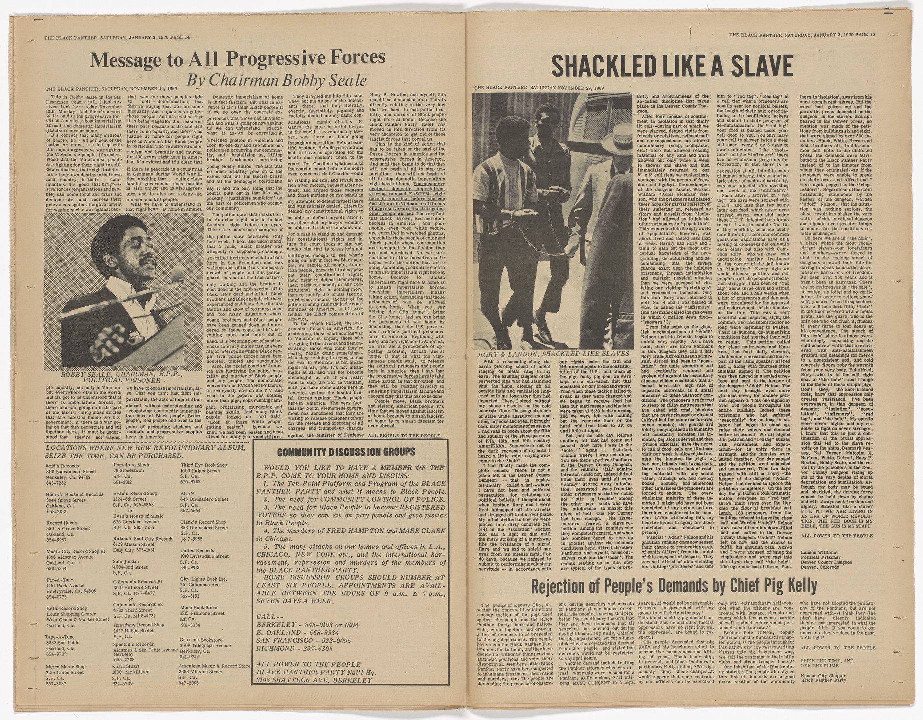 Emory Douglas. The Black Panther Newspaper, vol. 4, no. 5 (Selected works of the black panther party). 1970