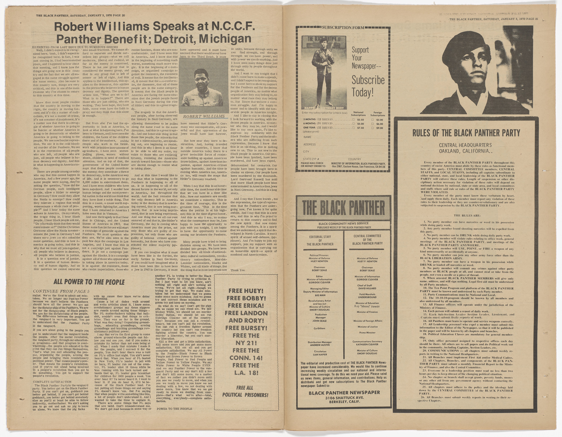 Emory Douglas. The Black Panther Newspaper, vol. 4, no. 5 (Selected works of the black panther party). 1970