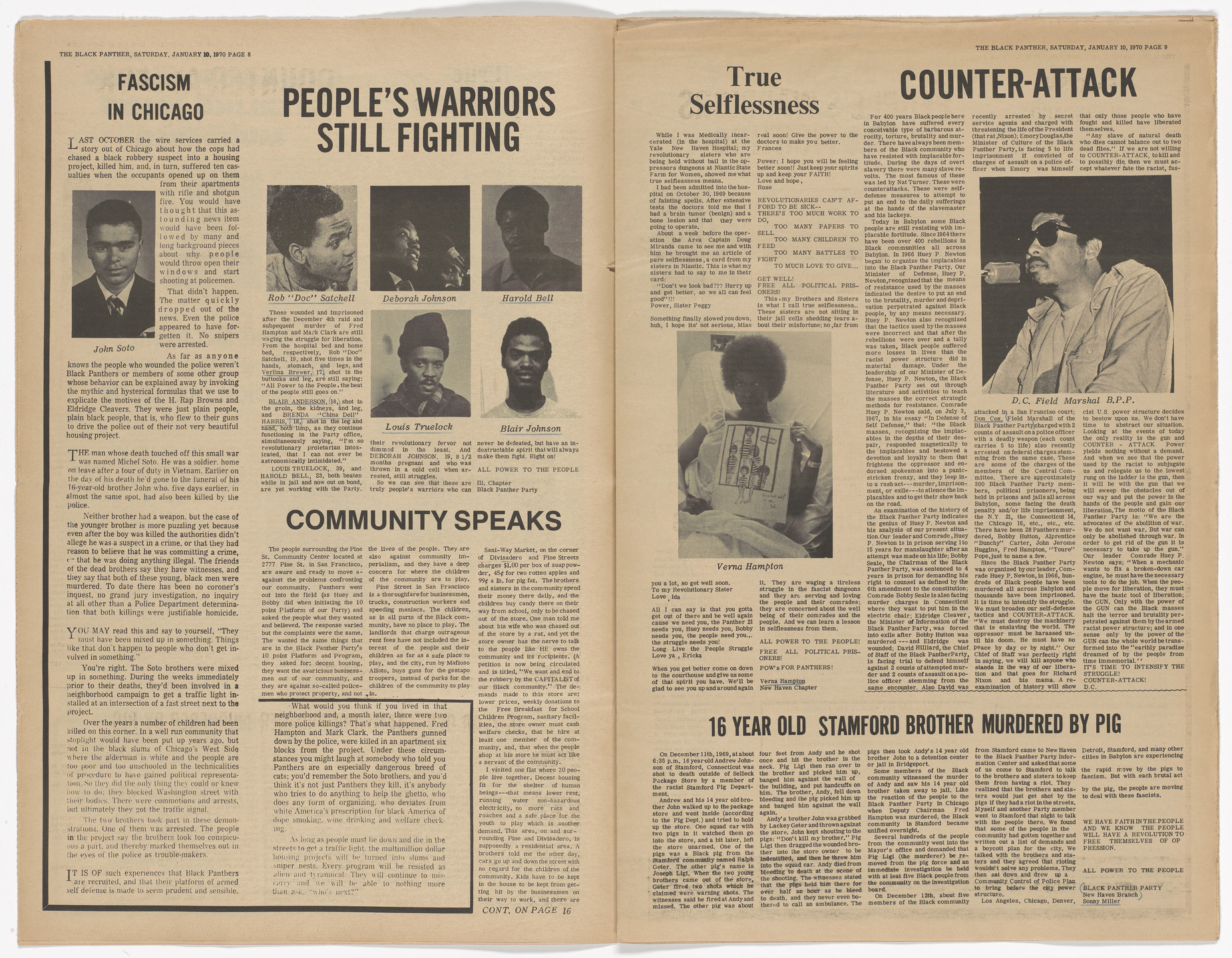 Emory Douglas. The Black Panther Newspaper, vol. 4, no. 6 (To be a revolutionary is to be an enemy of the state). 1970