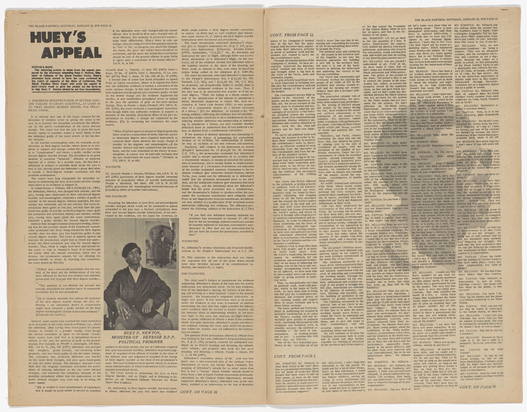 Emory Douglas. The Black Panther Newspaper, vol. 4, no. 6 (To be a revolutionary is to be an enemy of the state). 1970