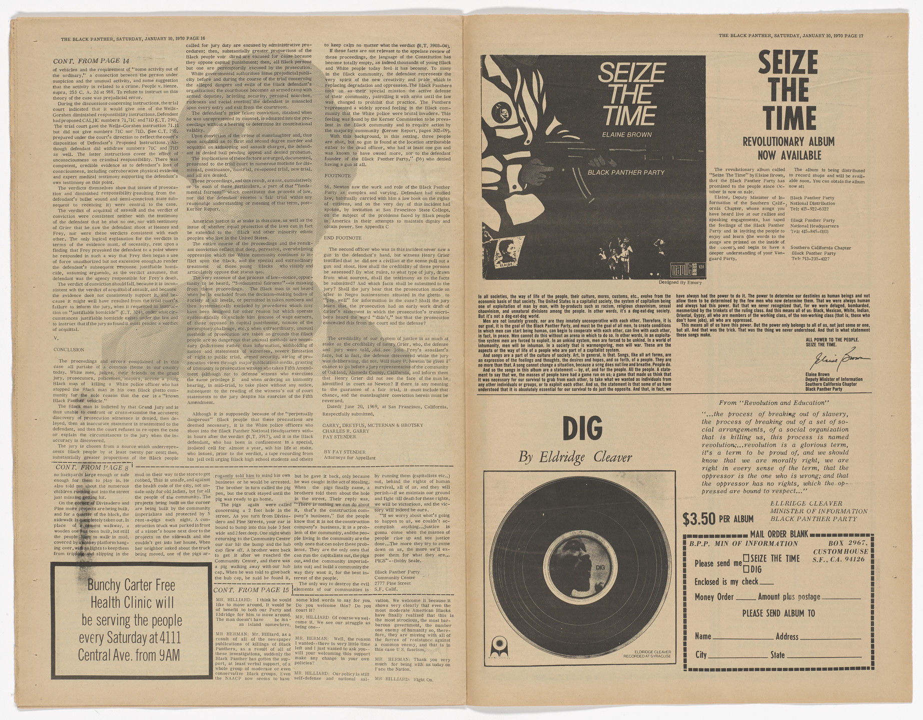 Emory Douglas. The Black Panther Newspaper, vol. 4, no. 6 (To be a revolutionary is to be an enemy of the state). 1970