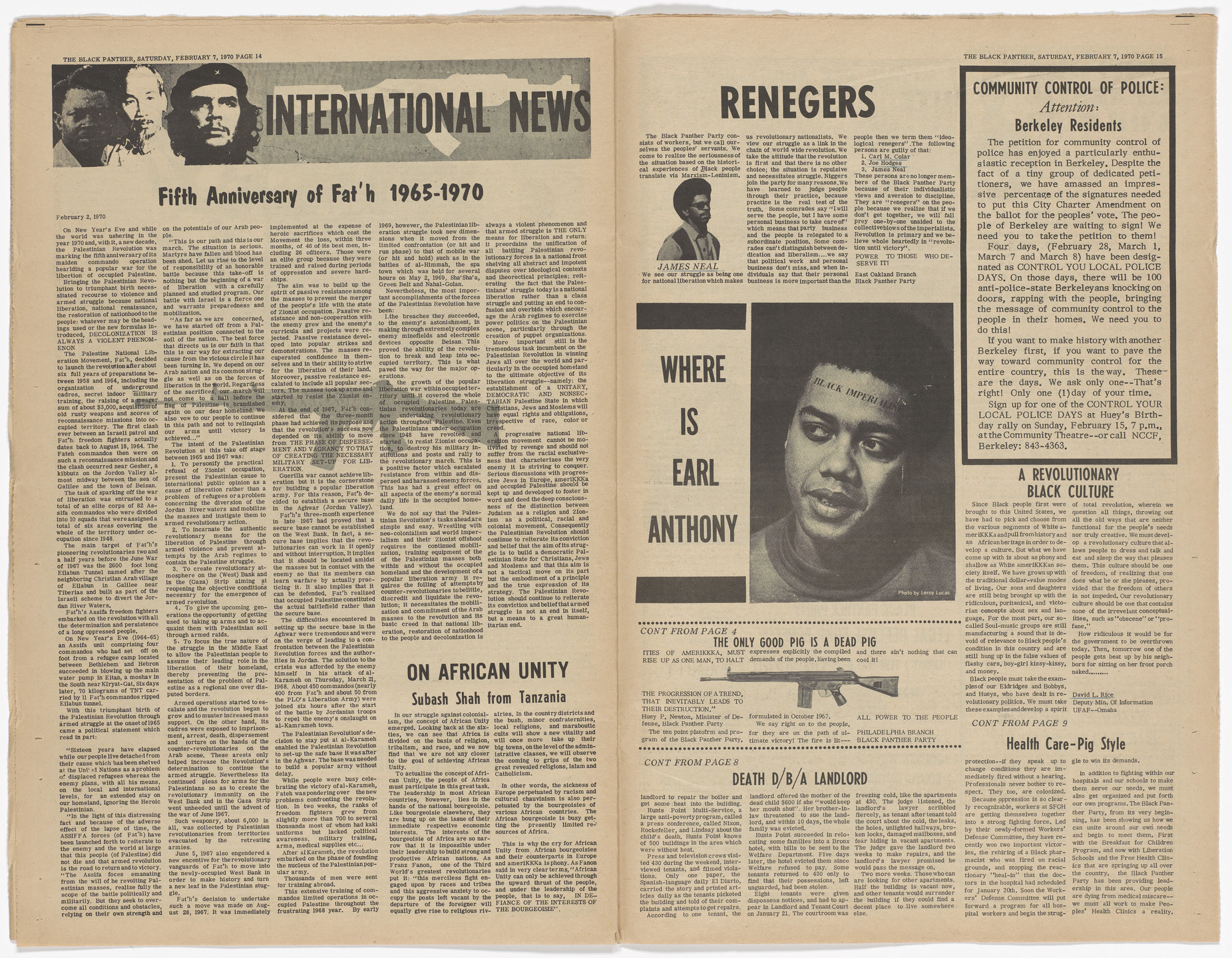 Emory Douglas. The Black Panther Newspaper, vol. 4, no. 9 (Judge Murtaugh: The True Symbol of Fascism). 1970