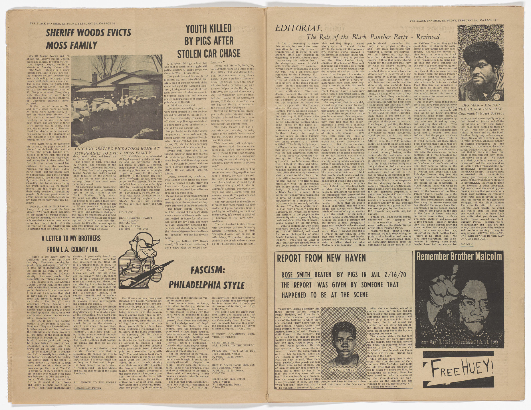 Emory Douglas. The Black Panther Newspaper, vol. 4, no.13 (Our main purpose). 1970