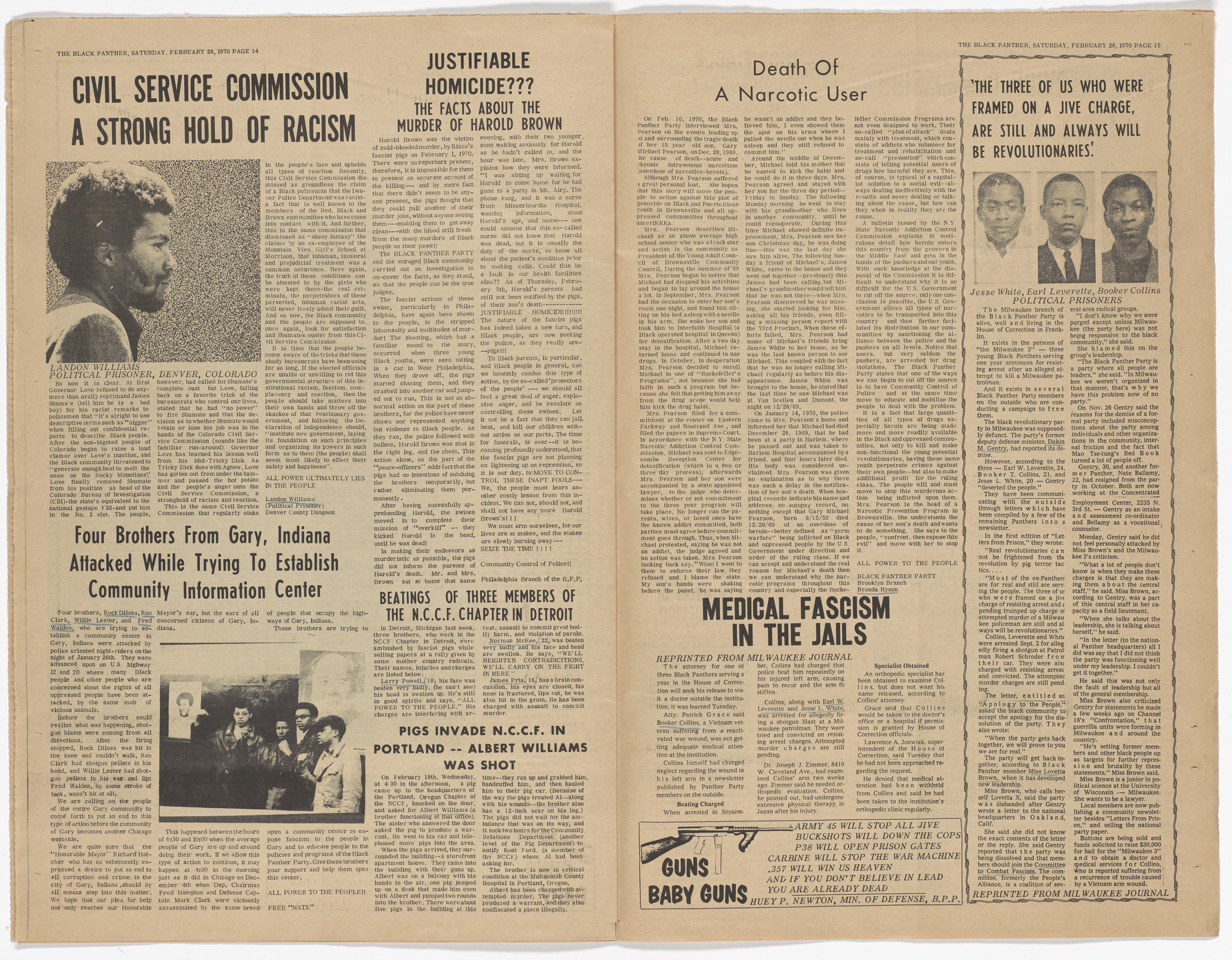 Emory Douglas. The Black Panther Newspaper, vol. 4, no.13 (Our main purpose). 1970