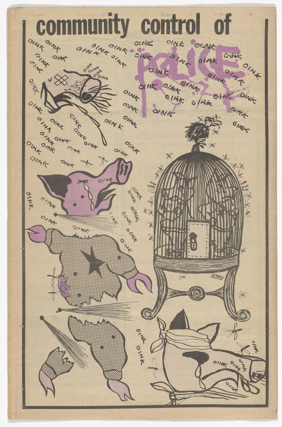 Emory Douglas. The Black Panther Newspaper, vol. 4, no.13 (Our main purpose). 1970