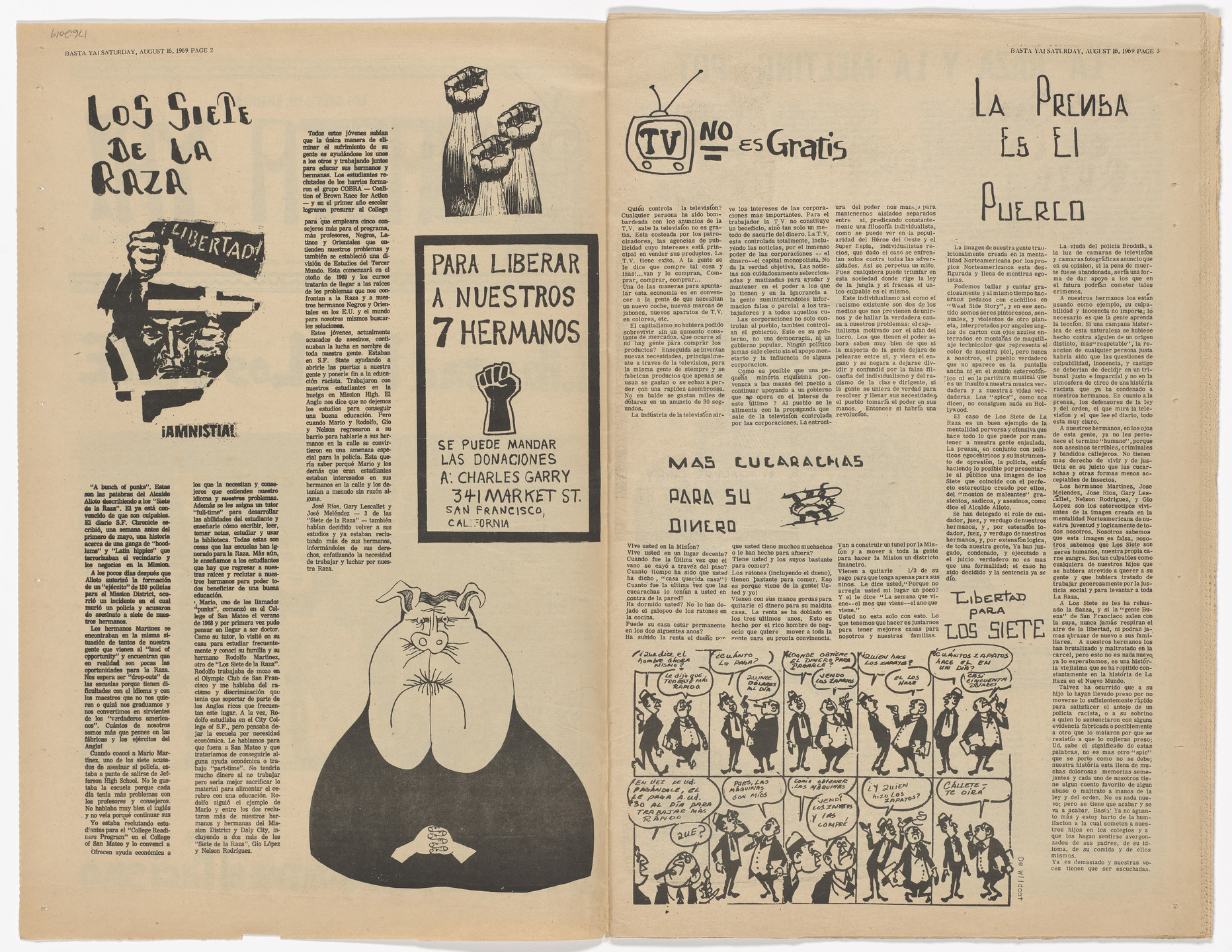 Emory Douglas, Yolanda Lopez. The Black Panther Newspaper, vol. 3, no. 17 (Eldridge Cleaver&#39;s new baby). 1969
