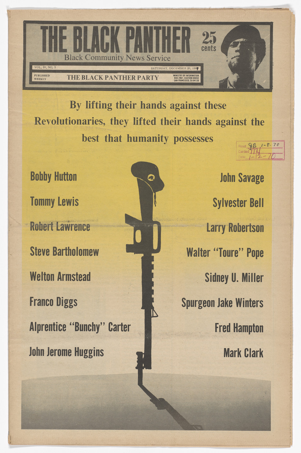 Malik Edwards, Emory Douglas. The Black Panther Newspaper, vol. 4, no ...