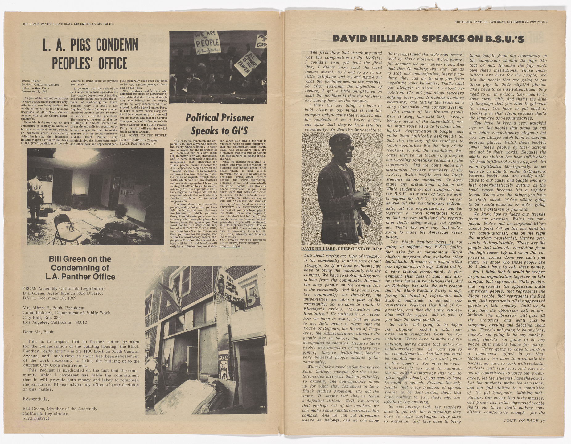 Emory Douglas. The Black Panther Newspaper, vol. 4, no. 4 (No justice in Amerikkka). 1969