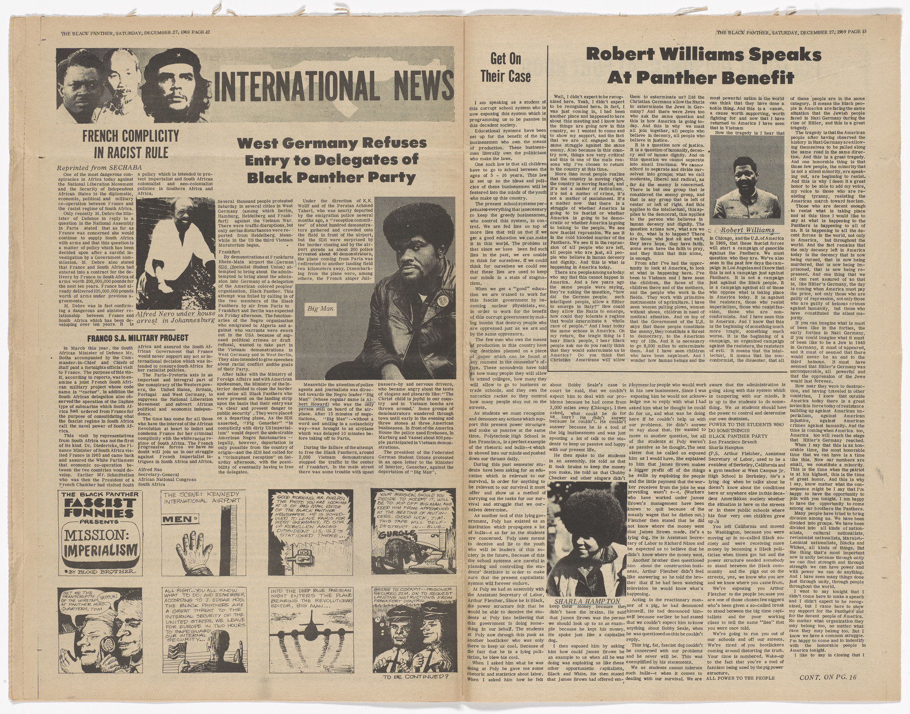 Emory Douglas. The Black Panther Newspaper, vol. 4, no. 4 (No justice in Amerikkka). 1969