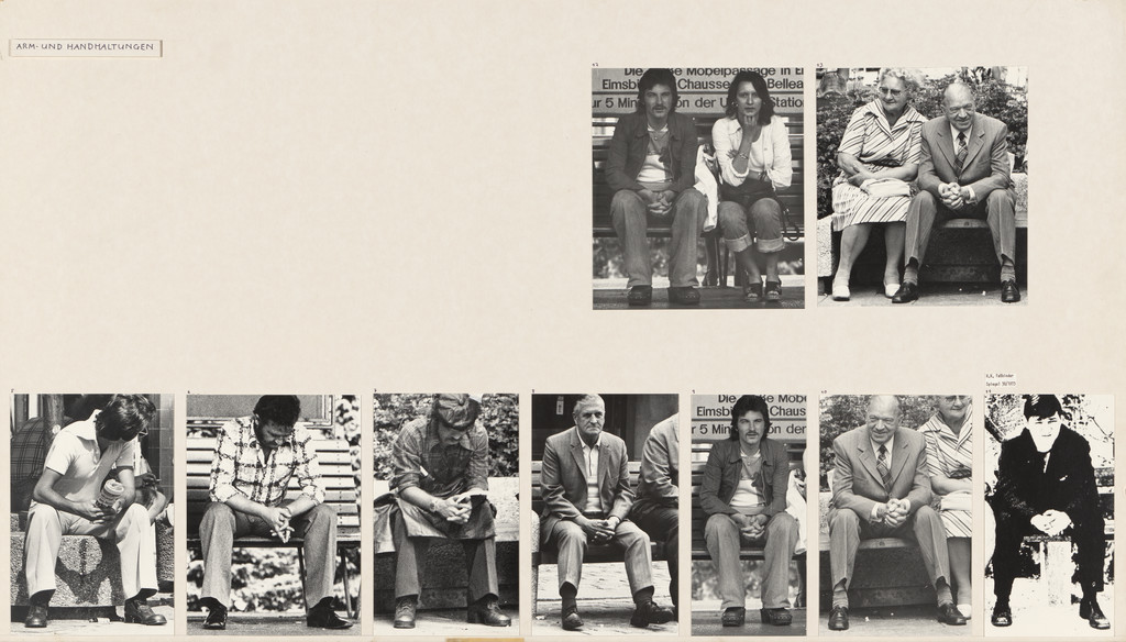 Panel from Let's Take Back Our Space: 'Female' and 'Male' Body Language as a Result of Patriarchal Structures, Marianne Wex, 1977