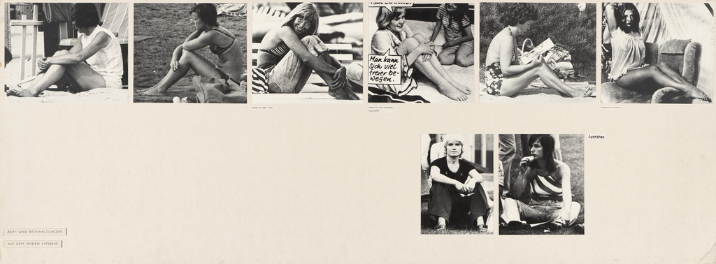 Panel from Let's Take Back Our Space: 'Female' and 'Male' Body Language as a Result of Patriarchal Structures, Marianne Wex, 1977