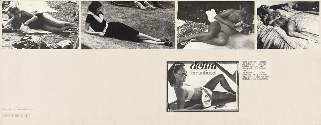 Panel from Let's Take Back Our Space: 'Female' and 'Male' Body Language as a Result of Patriarchal Structures, Marianne Wex, 1977