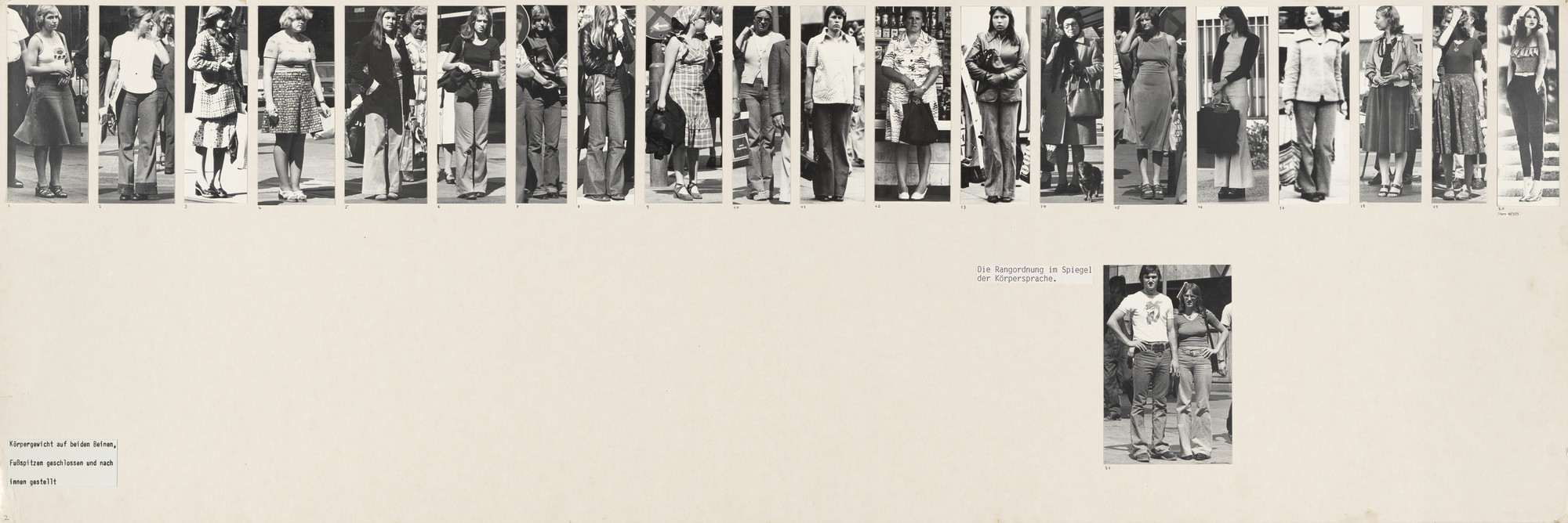 Marianne Wex. Panel from Let's Take Back Our Space: 'Female' and 'Male' Body Language as a Result of Patriarchal Structures