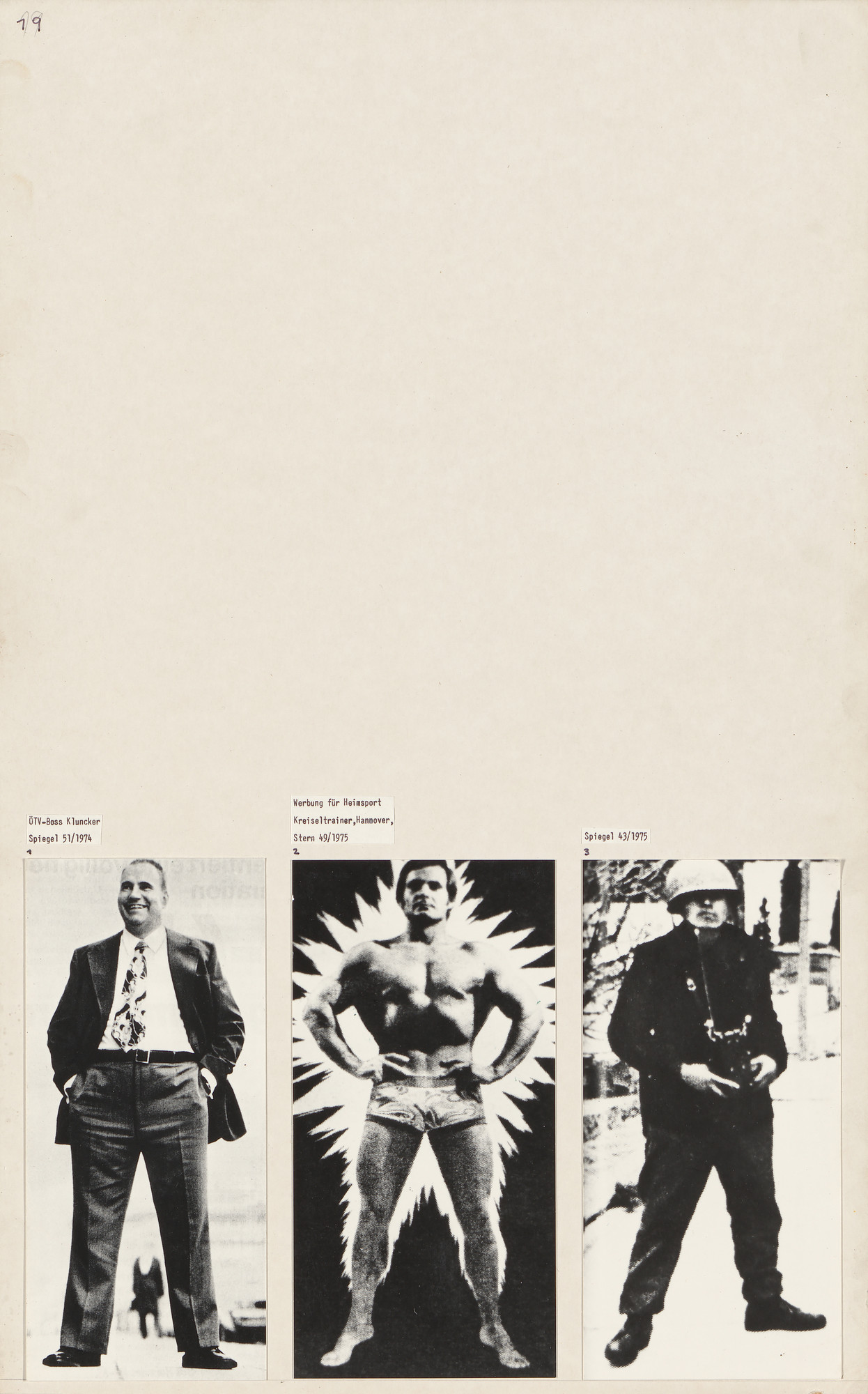 Marianne Wex. Panel from Let's Take Back Our Space: 'Female' and 'Male' Body Language as a Result of Patriarchal Structures