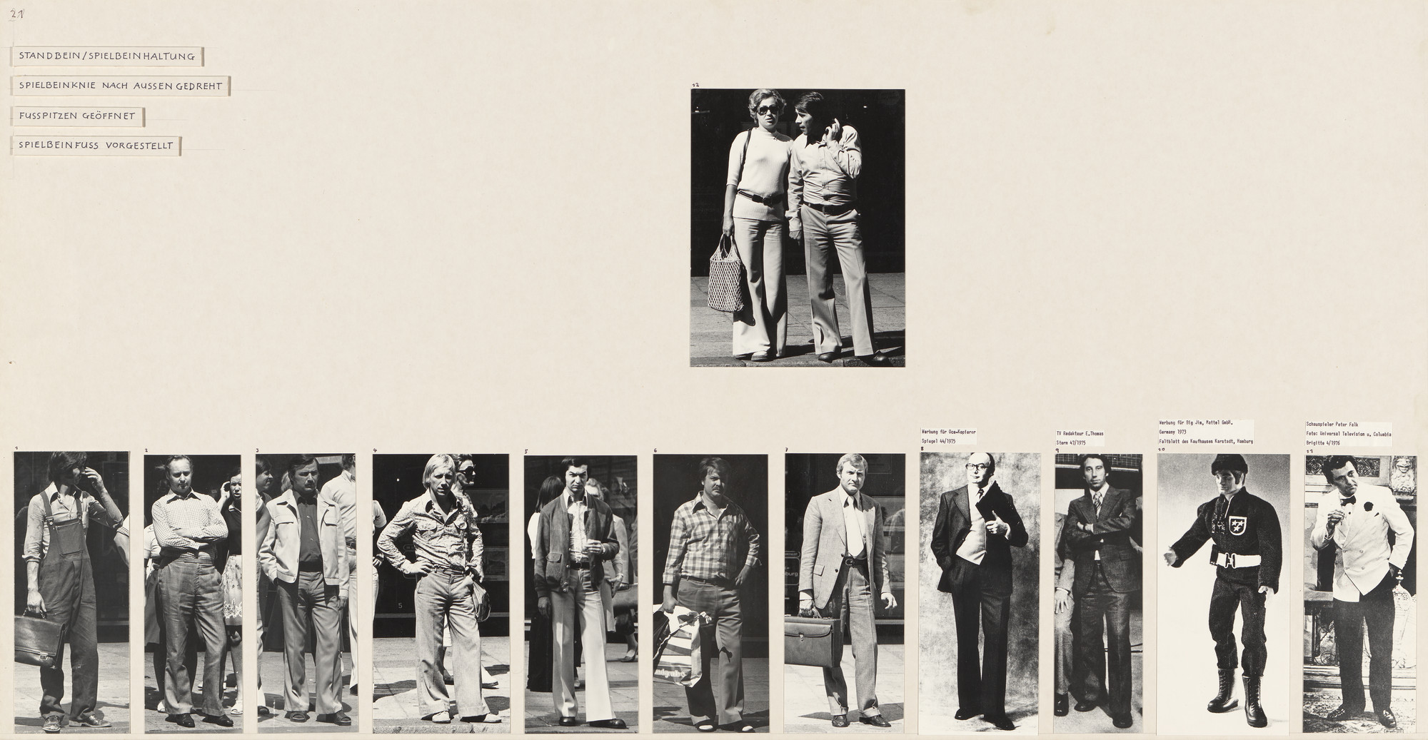 Marianne Wex. Panel from Let's Take Back Our Space: 'Female' and 'Male' Body Language as a Result of Patriarchal Structures