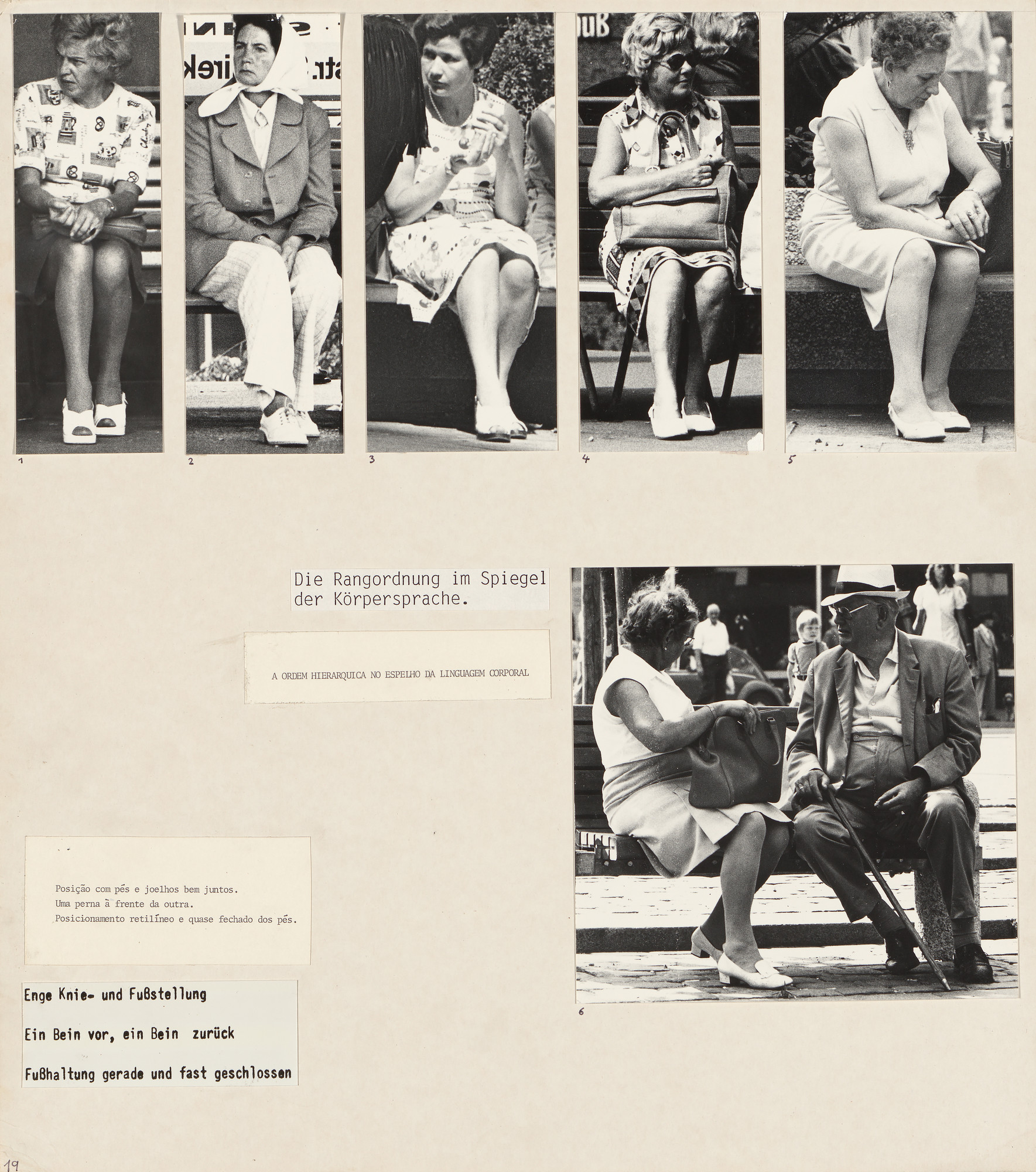 Marianne Wex. Panel from Let's Take Back Our Space: 'Female' and 'Male' Body Language as a Result of Patriarchal Structures