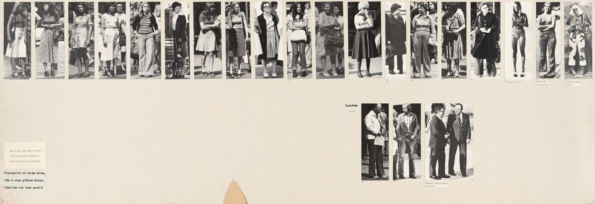 Marianne Wex. Panel from Let's Take Back Our Space: 'Female' and 'Male' Body Language as a Result of Patriarchal Structures