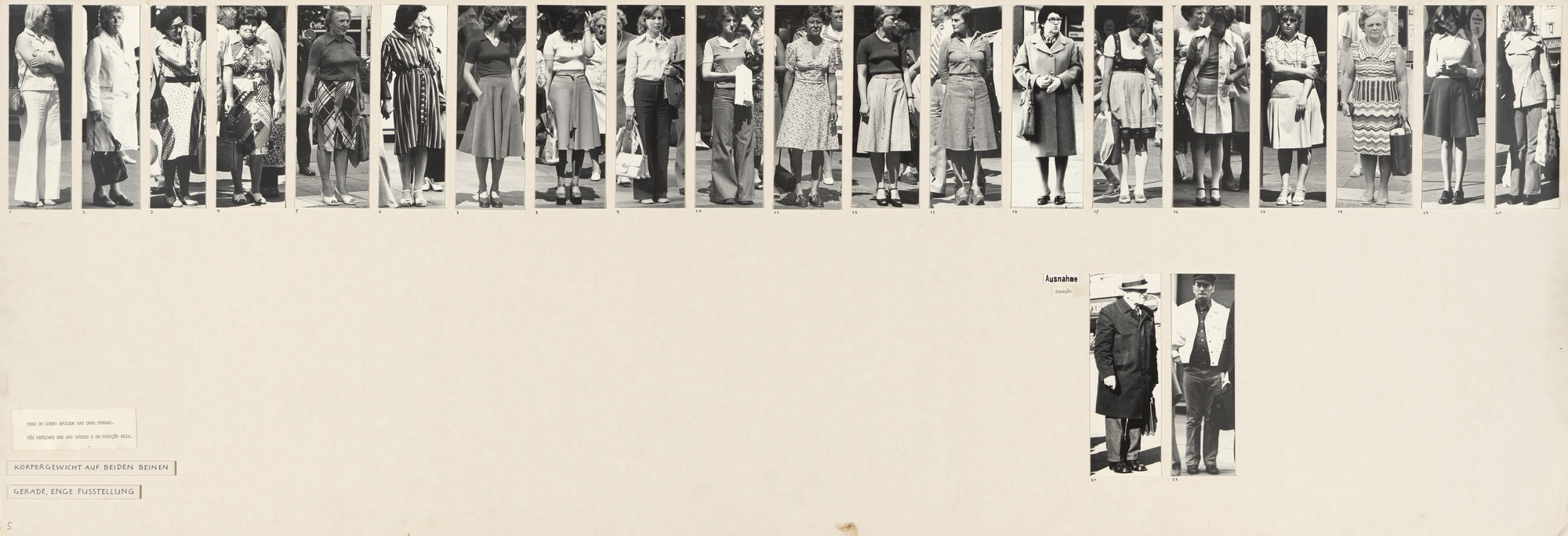 Marianne Wex. Panel from Let's Take Back Our Space: 'Female' and 'Male' Body Language as a Result of Patriarchal Structures