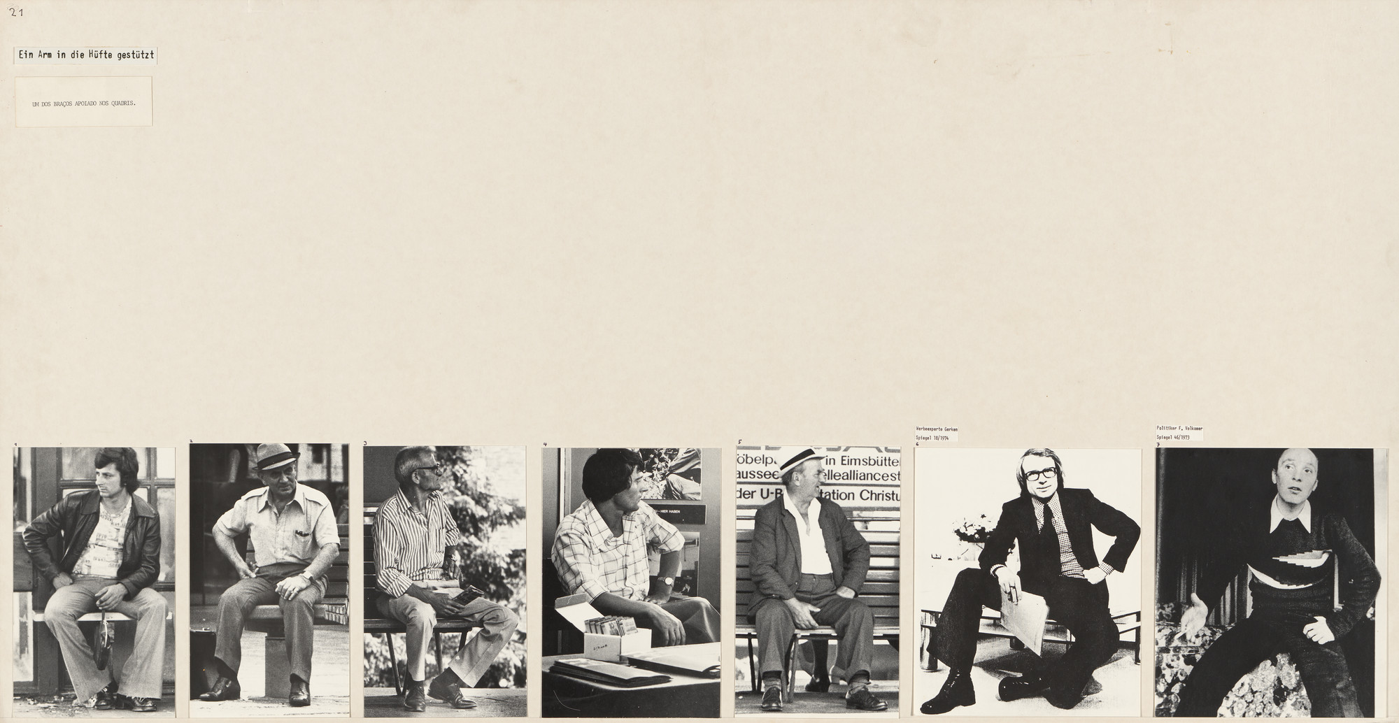 Marianne Wex. Panel from Let's Take Back Our Space: 'Female' and 'Male' Body Language as a Result of Patriarchal Structures