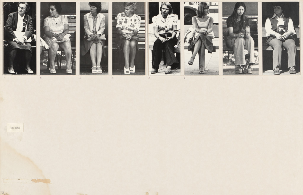 Panel from Let's Take Back Our Space: 'Female' and 'Male' Body Language as a Result of Patriarchal Structures, Marianne Wex, 1977