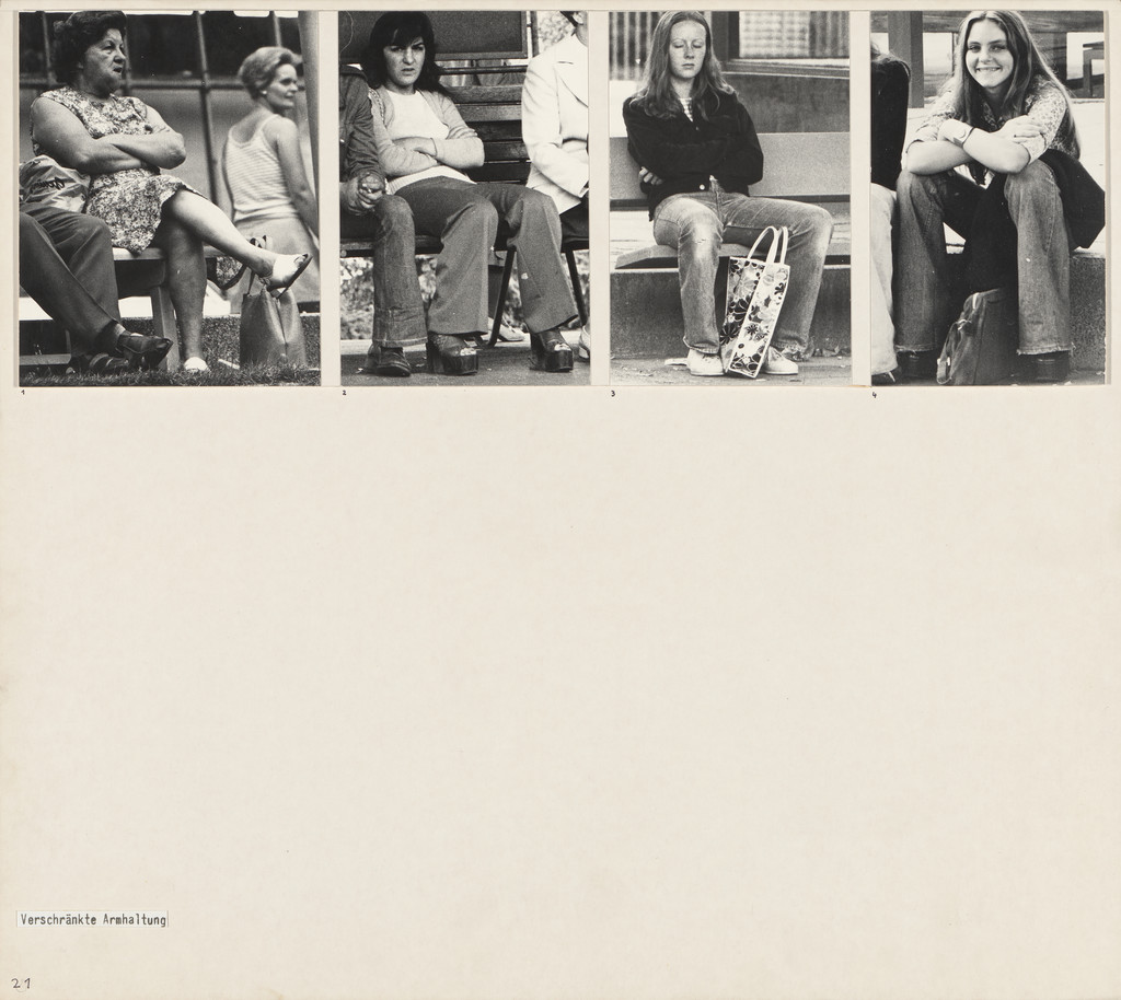 Panel from Let's Take Back Our Space: 'Female' and 'Male' Body Language as a Result of Patriarchal Structures, Marianne Wex, 1977