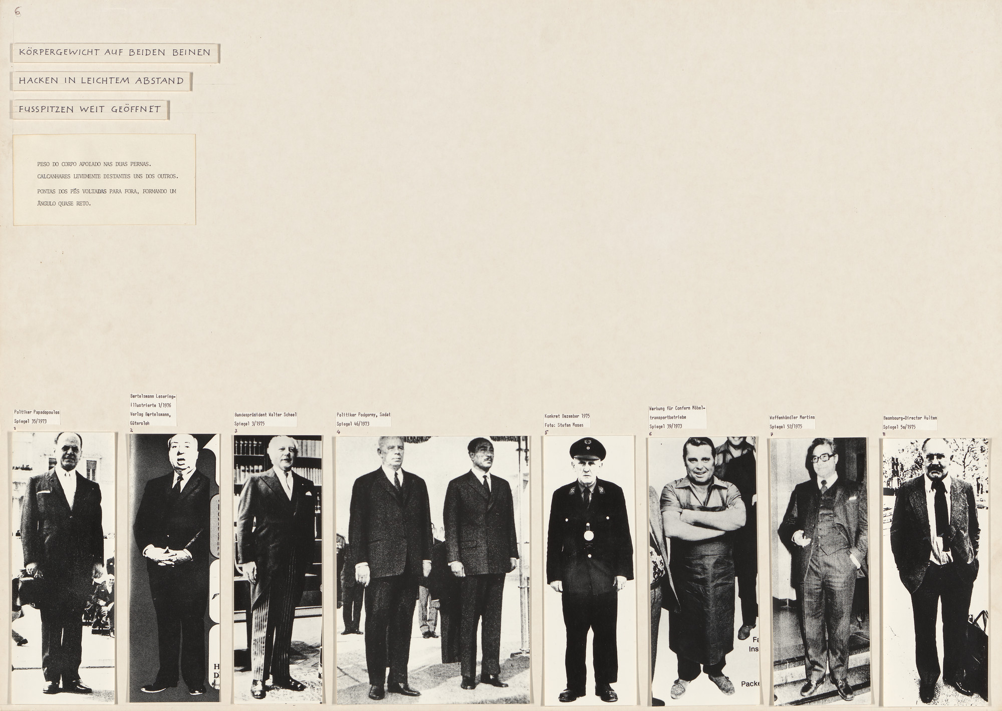 Marianne Wex. Panel from Let's Take Back Our Space: 'Female' and 'Male' Body Language as a Result of Patriarchal Structures