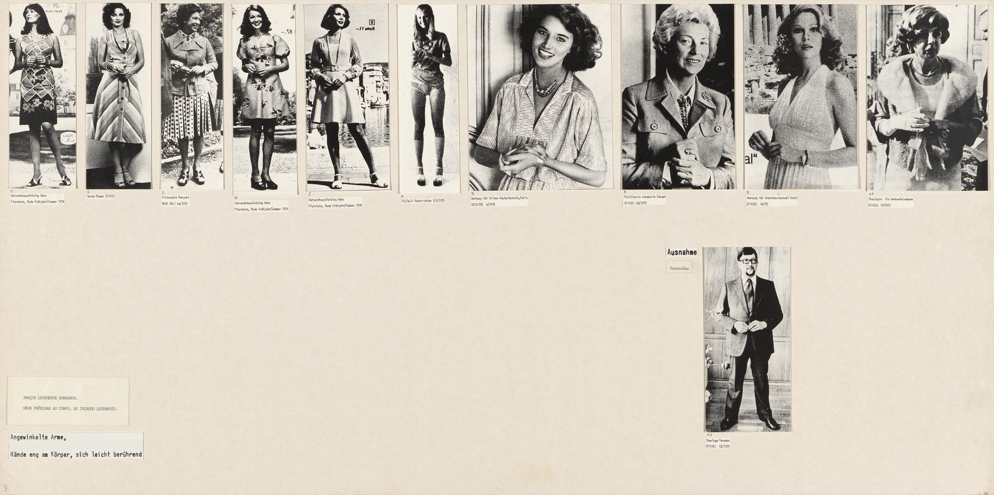 Marianne Wex. Panel from Let's Take Back Our Space: 'Female' and 'Male' Body Language as a Result of Patriarchal Structures