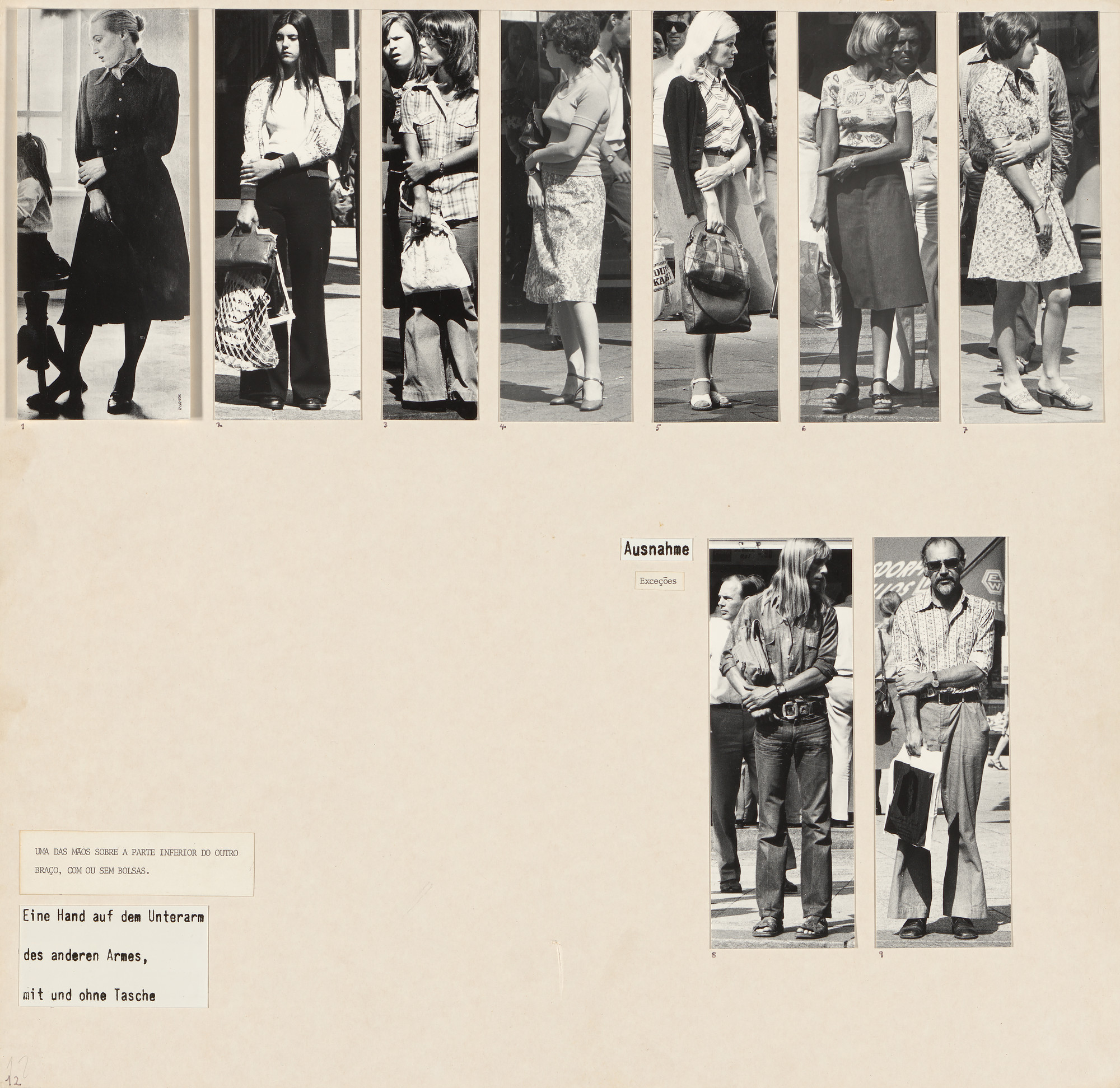 Marianne Wex. Panel from Let's Take Back Our Space: 'Female' and 'Male' Body Language as a Result of Patriarchal Structures