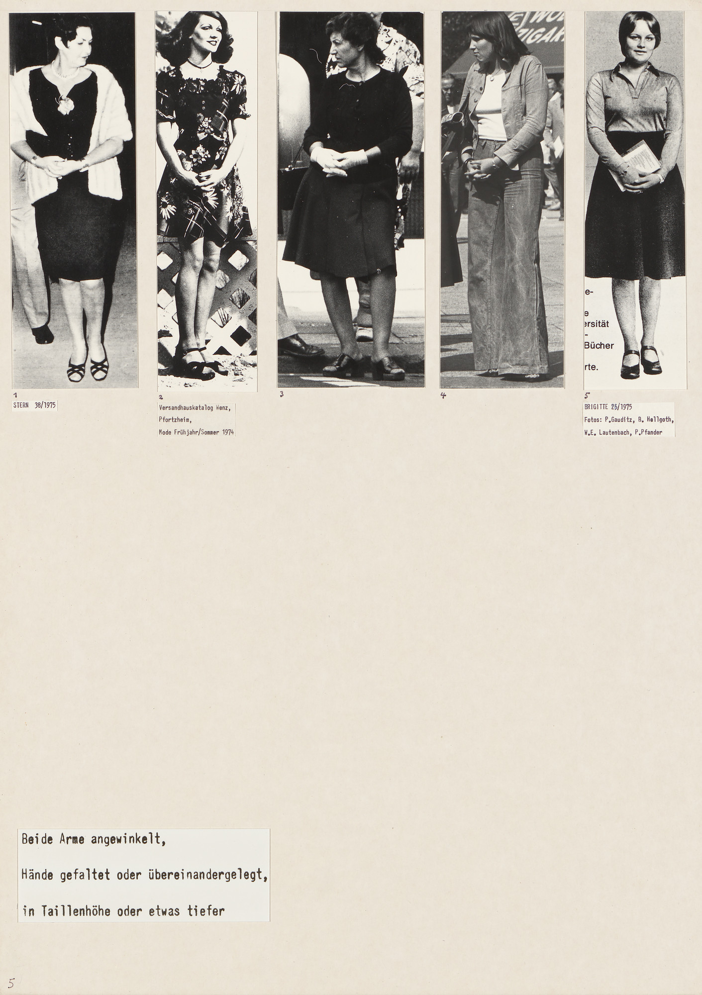 Marianne Wex. Panel from Let's Take Back Our Space: 'Female' and 'Male' Body Language as a Result of Patriarchal Structures