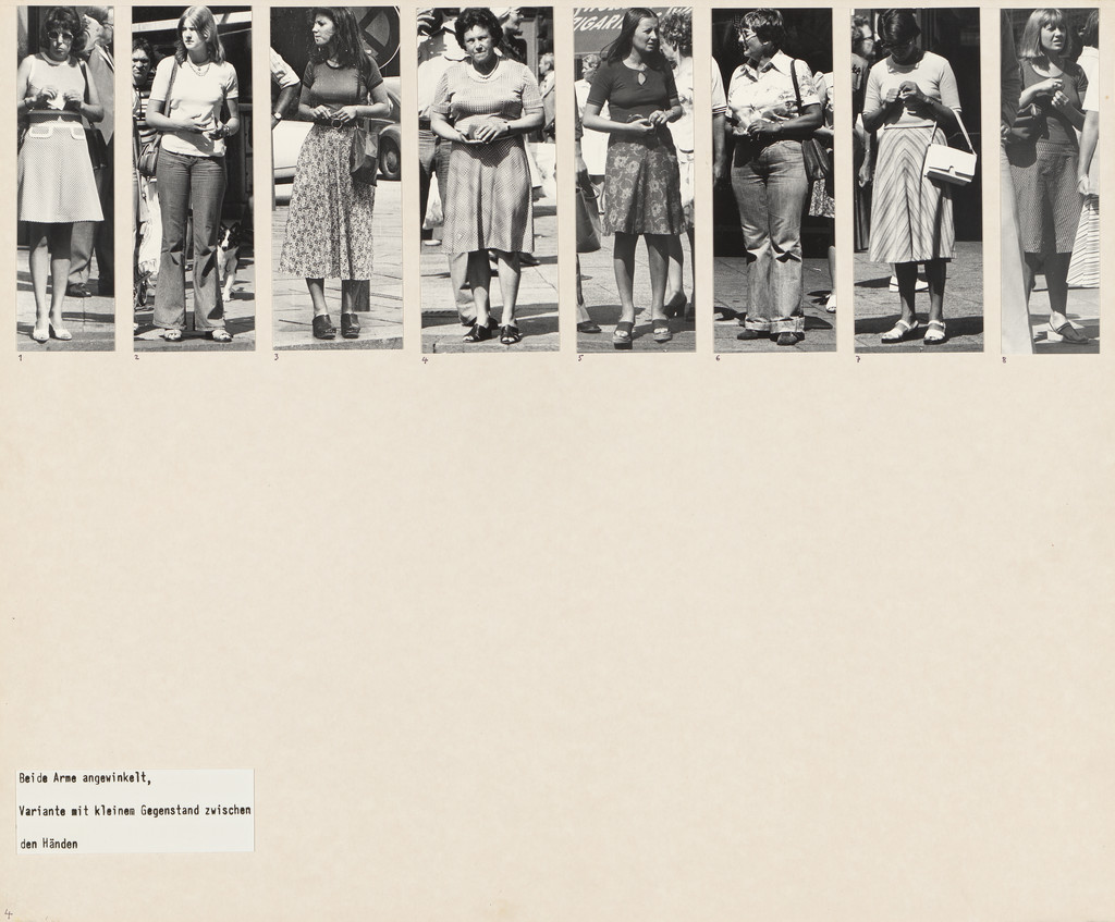 Panel from Let's Take Back Our Space: 'Female' and 'Male' Body Language as a Result of Patriarchal Structures, Marianne Wex, 1977