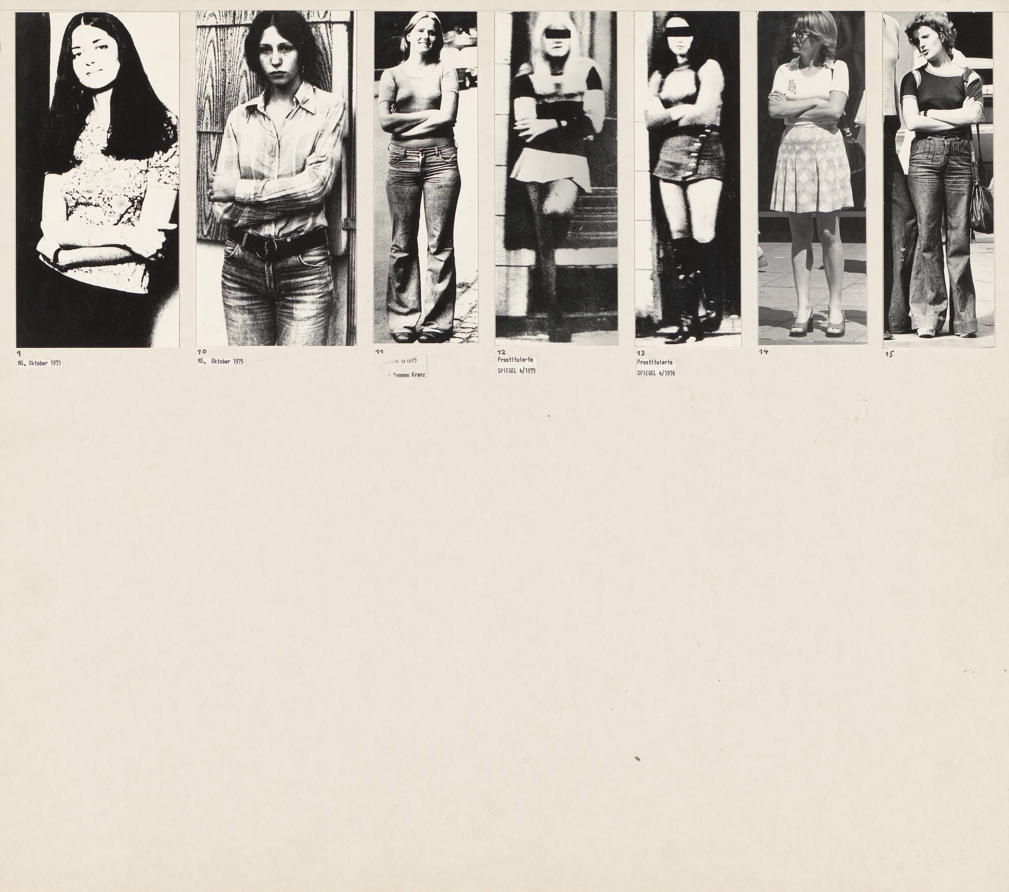 Marianne Wex. Panel from Let's Take Back Our Space: 'Female' and 'Male' Body Language as a Result of Patriarchal Structures