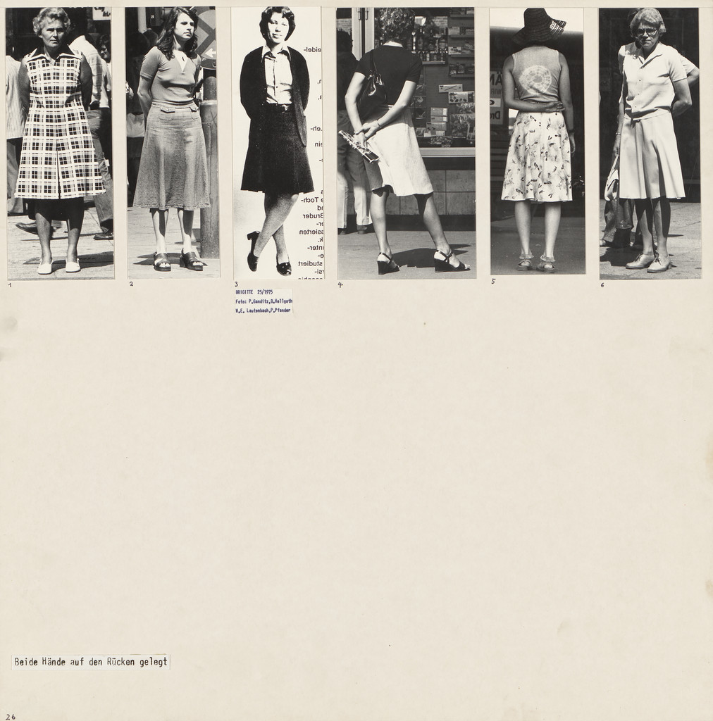 Panel from Let's Take Back Our Space: 'Female' and 'Male' Body Language as a Result of Patriarchal Structures, Marianne Wex, 1977