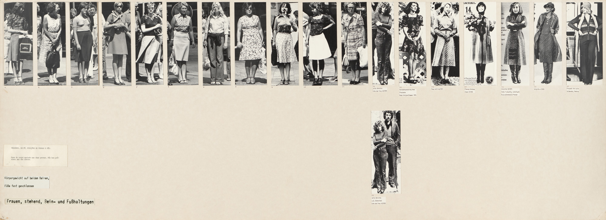 Marianne Wex. Panel from Let's Take Back Our Space: 'Female' and 'Male' Body Language as a Result of Patriarchal Structures