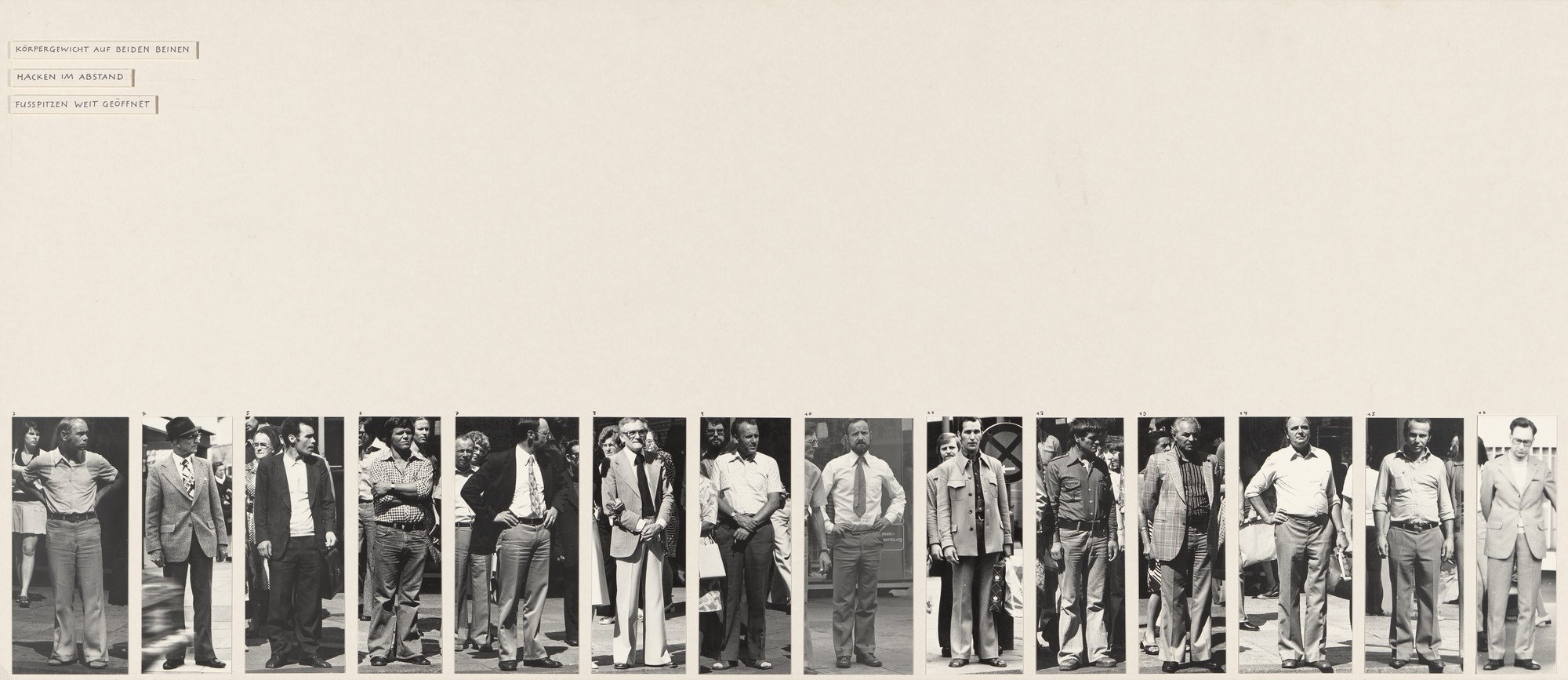Marianne Wex. Panel from Let's Take Back Our Space: 'Female' and 'Male' Body Language as a Result of Patriarchal Structures