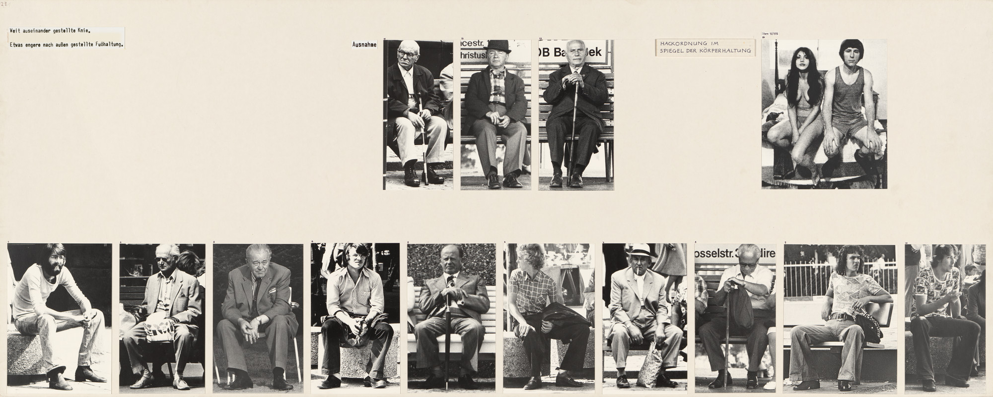 Marianne Wex. Panel from Let's Take Back Our Space: 'Female' and 'Male' Body Language as a Result of Patriarchal Structures