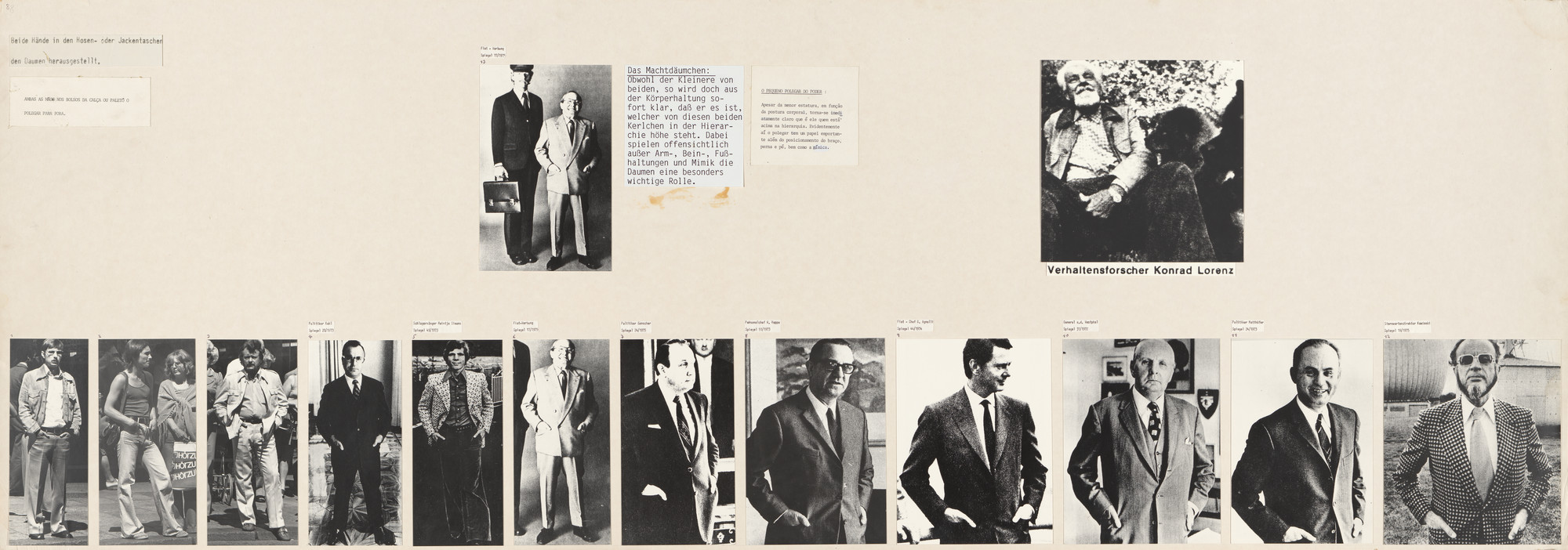 Marianne Wex. Panel from Let's Take Back Our Space: 'Female' and 'Male' Body Language as a Result of Patriarchal Structures