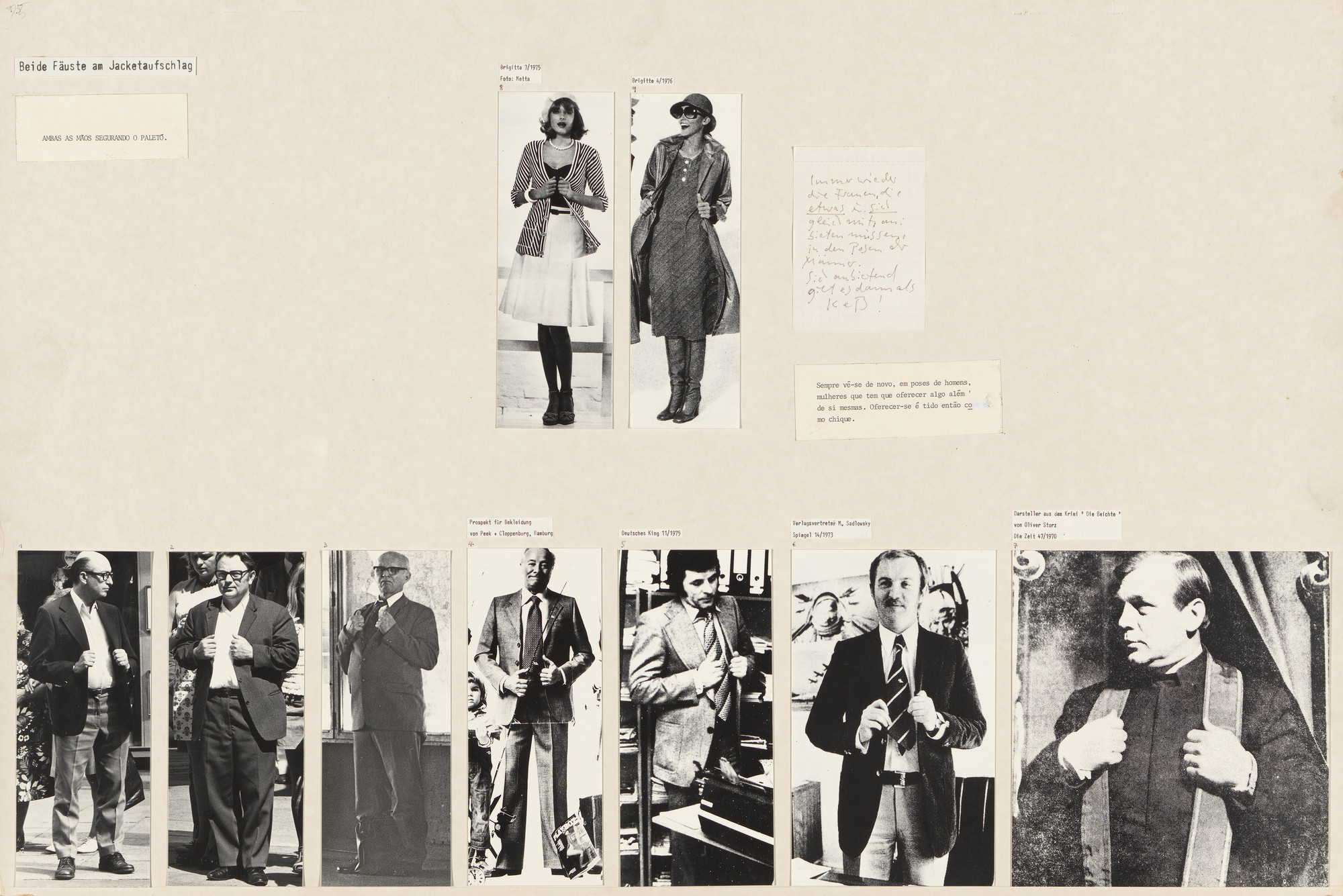 Marianne Wex. Panel from Let's Take Back Our Space: 'Female' and 'Male' Body Language as a Result of Patriarchal Structures
