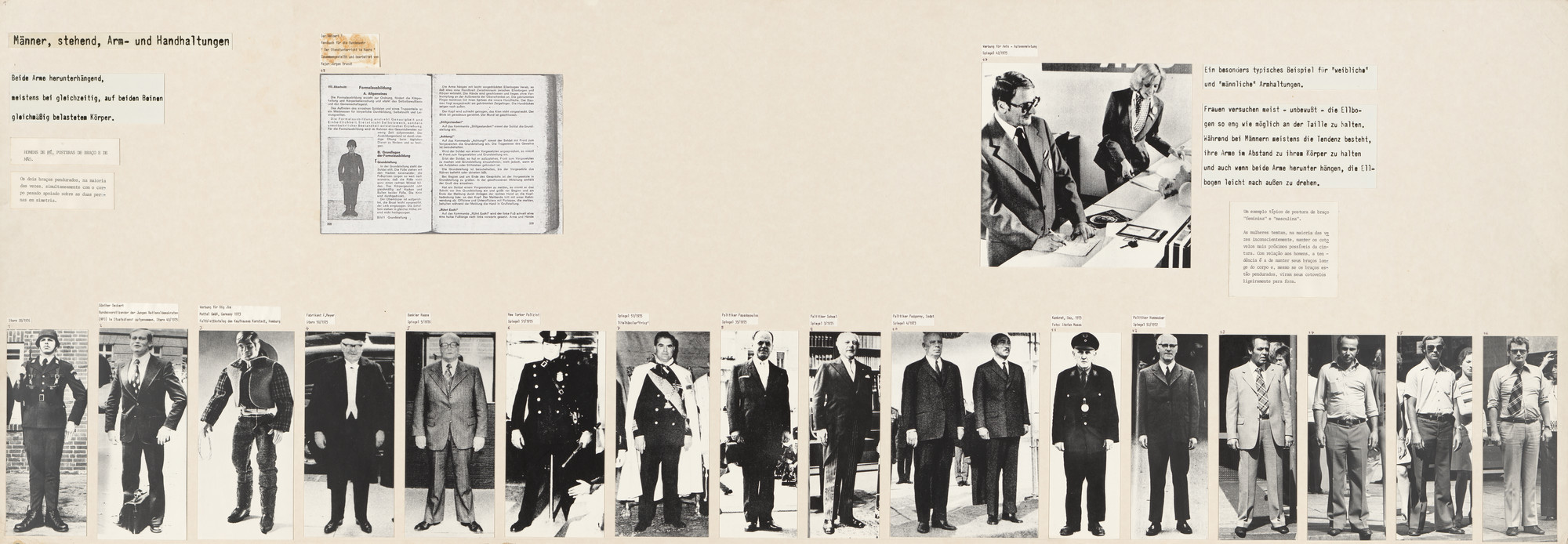 Marianne Wex. Panel from Let's Take Back Our Space: 'Female' and 'Male' Body Language as a Result of Patriarchal Structures