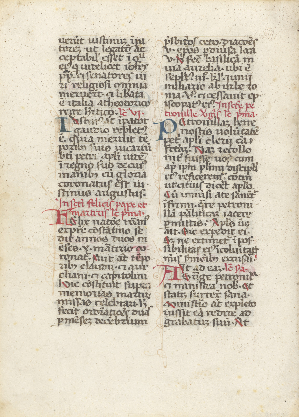 Unidentified. Page from a missal. c. 1350