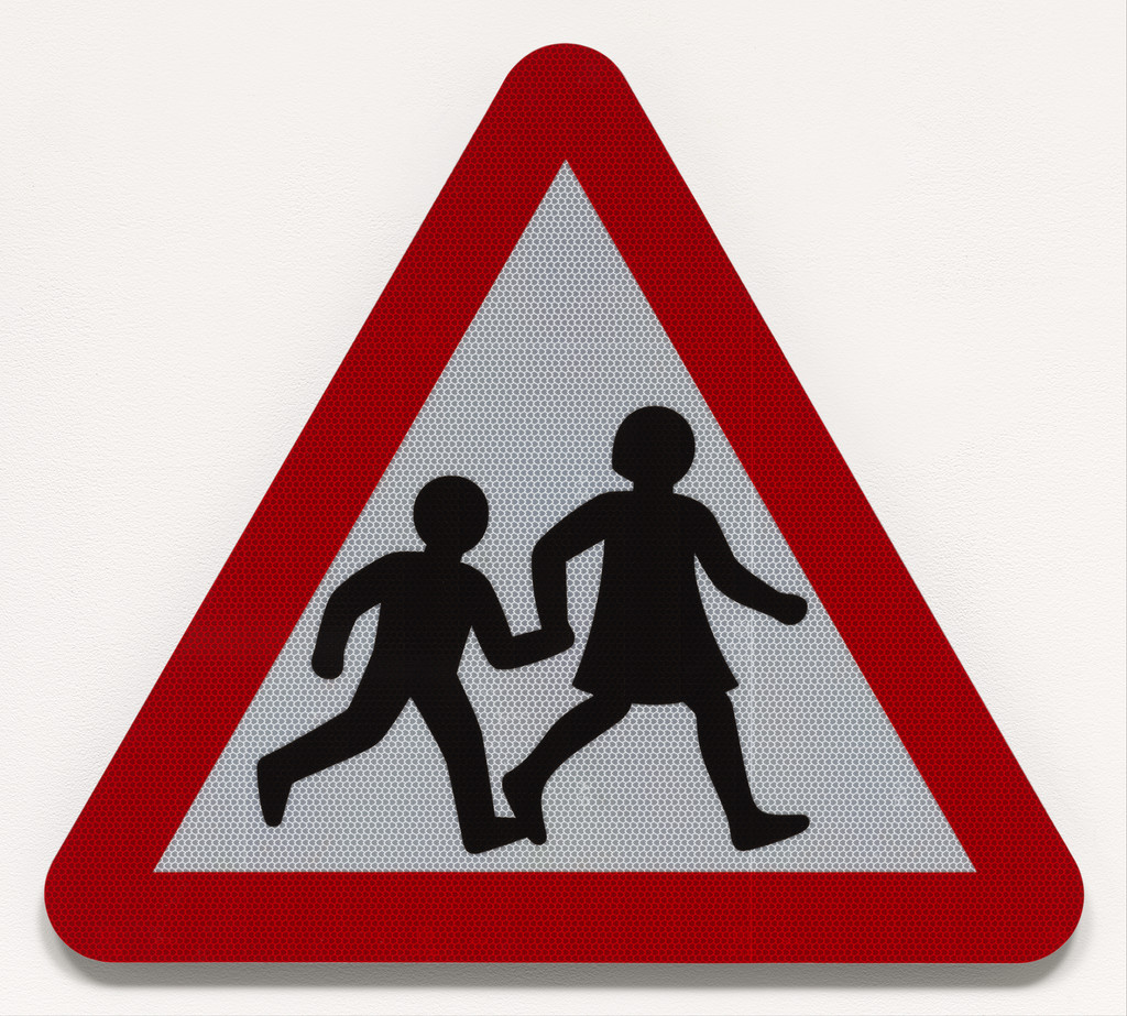 Children crossing sign for British roadways