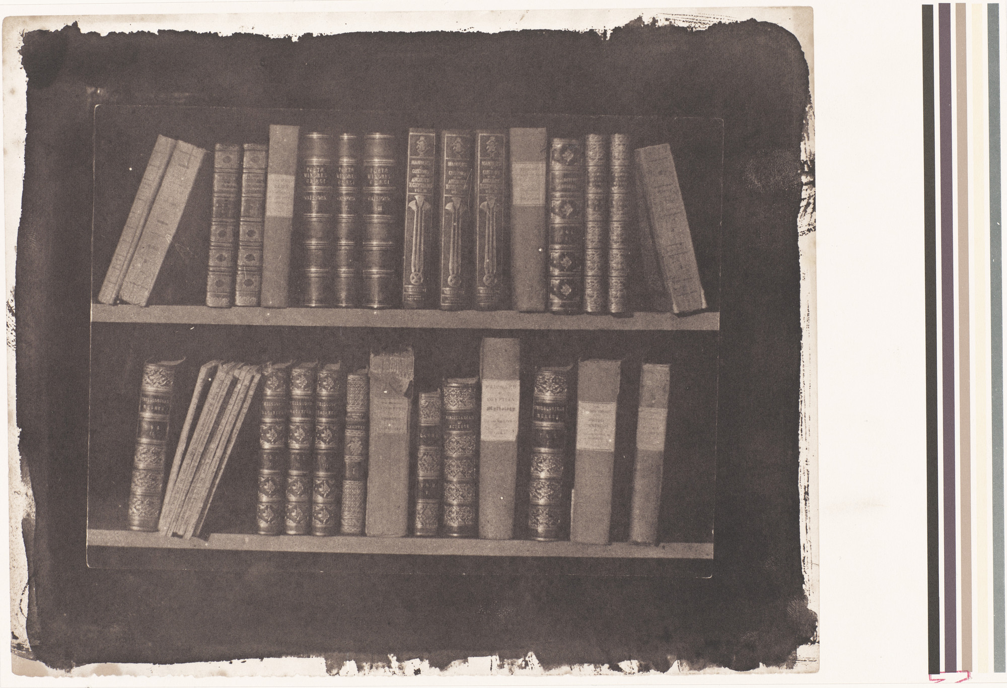 William Henry Fox Talbot. A Scene in a Library, frontispiece from Photographs from the Collection of the Gilman Paper Company. 1844