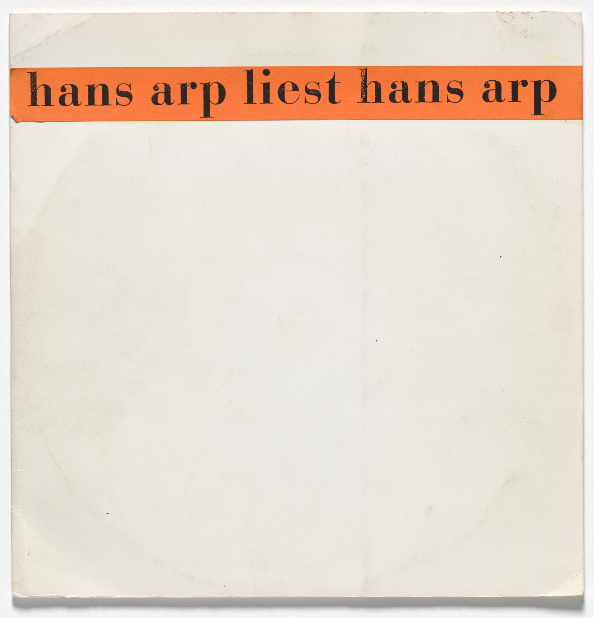 Jean (Hans) Arp. Hans Arp Liest Hans Arp
