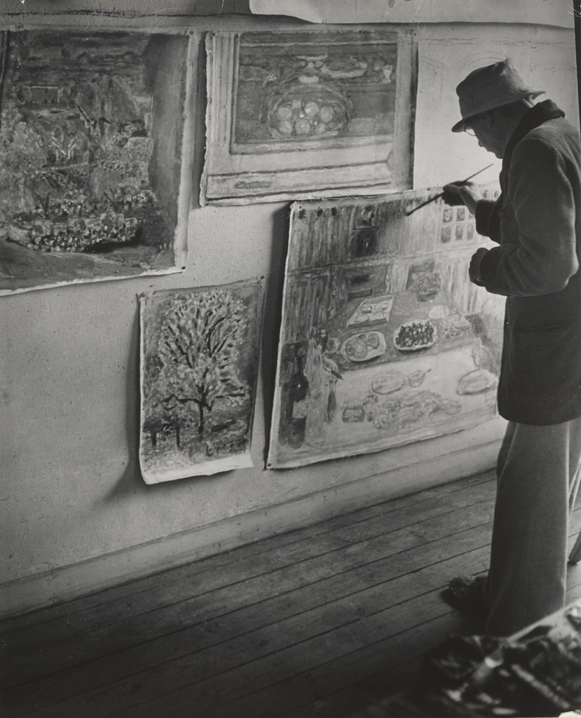 Pierre Bonnard in His Studio. (Bonnard dans son atelier, Le Cannet)